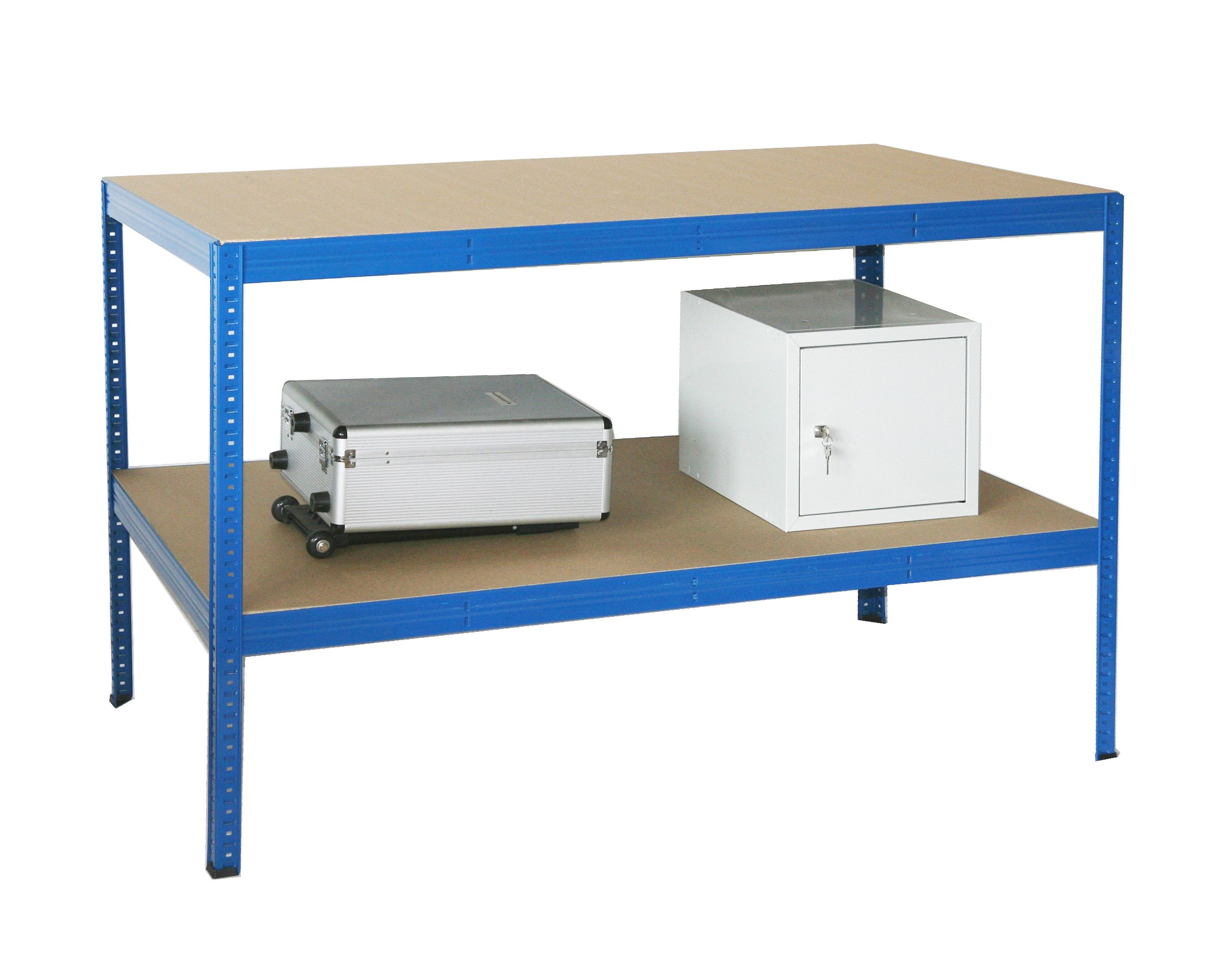 Szagato Werkbank Werkbank Verpackungstisch Packtisch Packstation 350kg Prof2 Böden blau, (1-tlg)