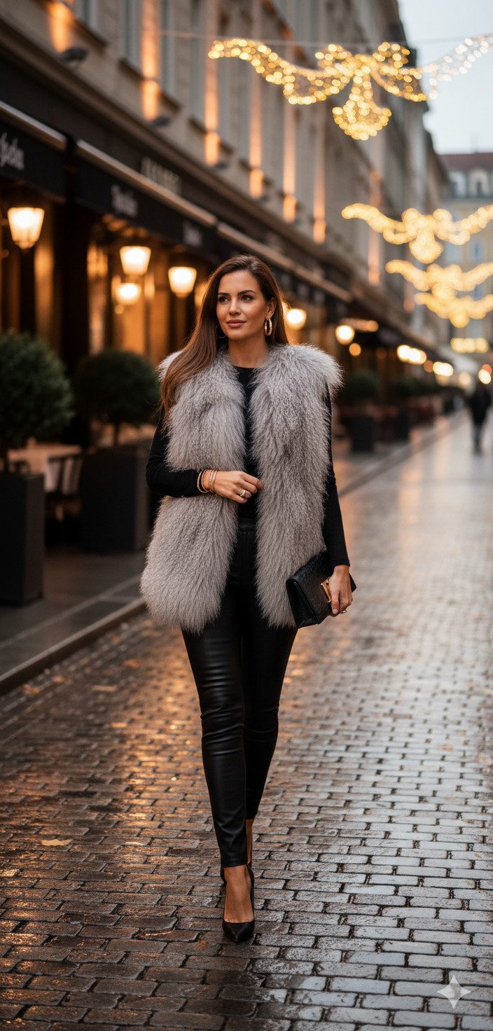 LIRA Deko Fellweste Damen Pelzweste LUXUS mongolische Fellweste Tibetlamm Wintertrend 36 Uni, 100 % echtes Tibetlamm, weich & kuschelig, hochwertig