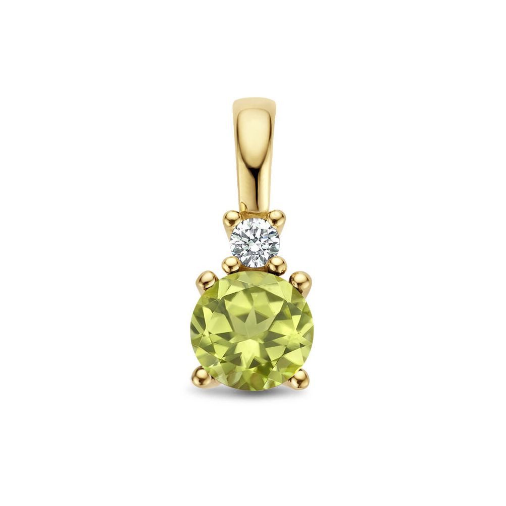 Kettenanhänger Kettenanhänger 585er Gelbgold Kettenanhänger mit Diamant und Peridot