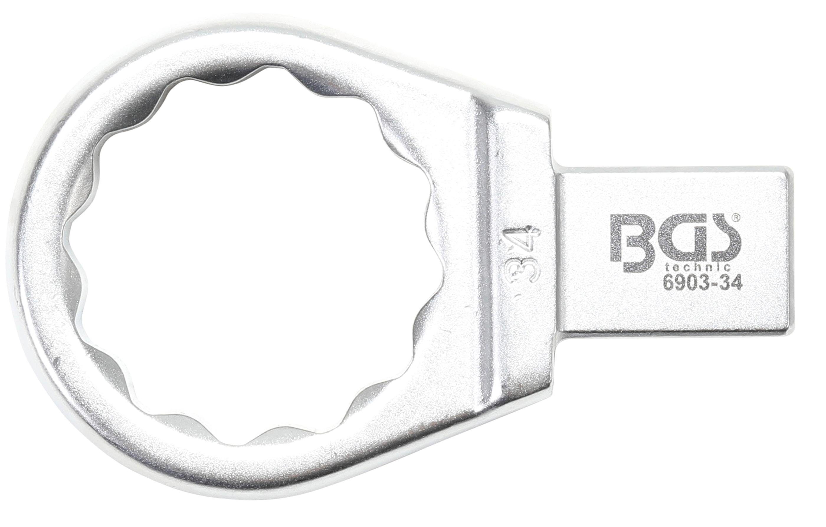 BGS technic Ausstechform Einsteck-Ringschlüssel, 34 mm, Aufnahme 14 x 18 mm