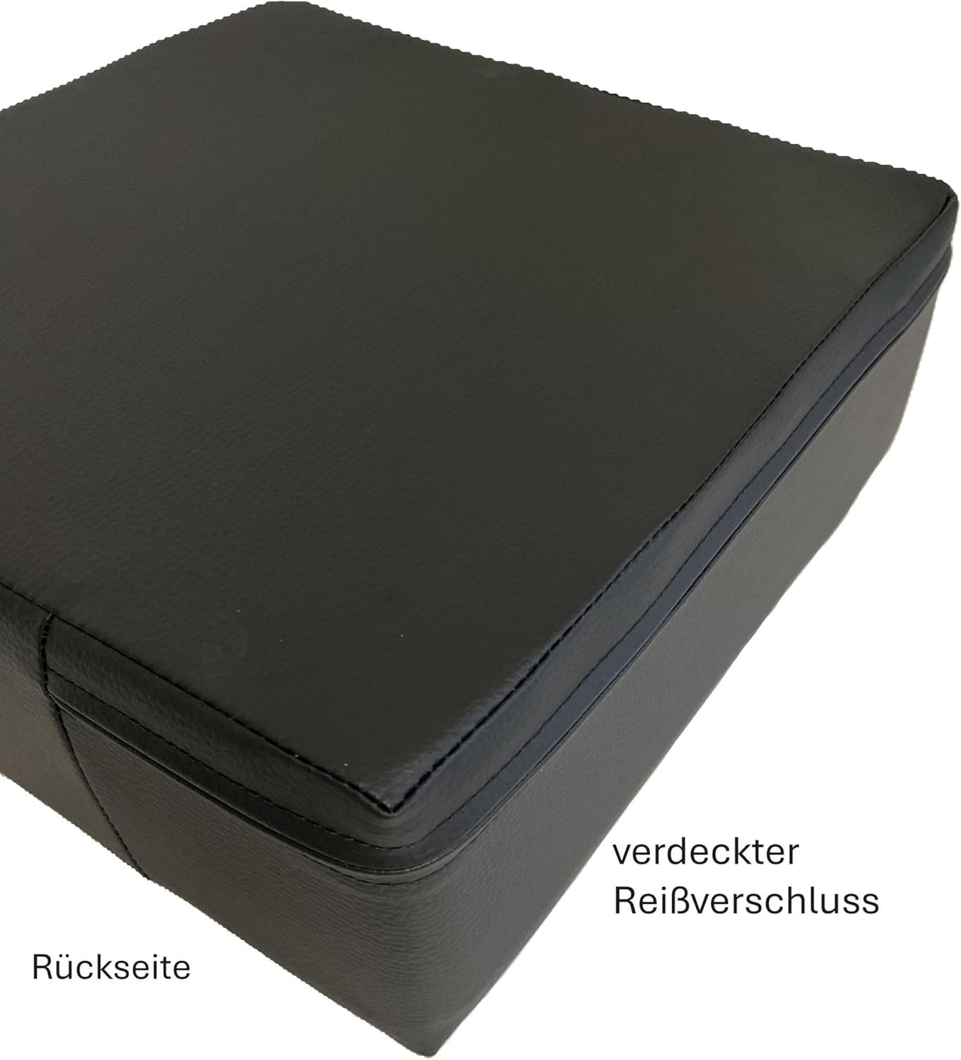 kissenfabrik-juwan Sitzkissen Sitzerhöhung, Extradickes Sitzpolster Elastischer Viscoschaum – Kunstleder Schwarz
