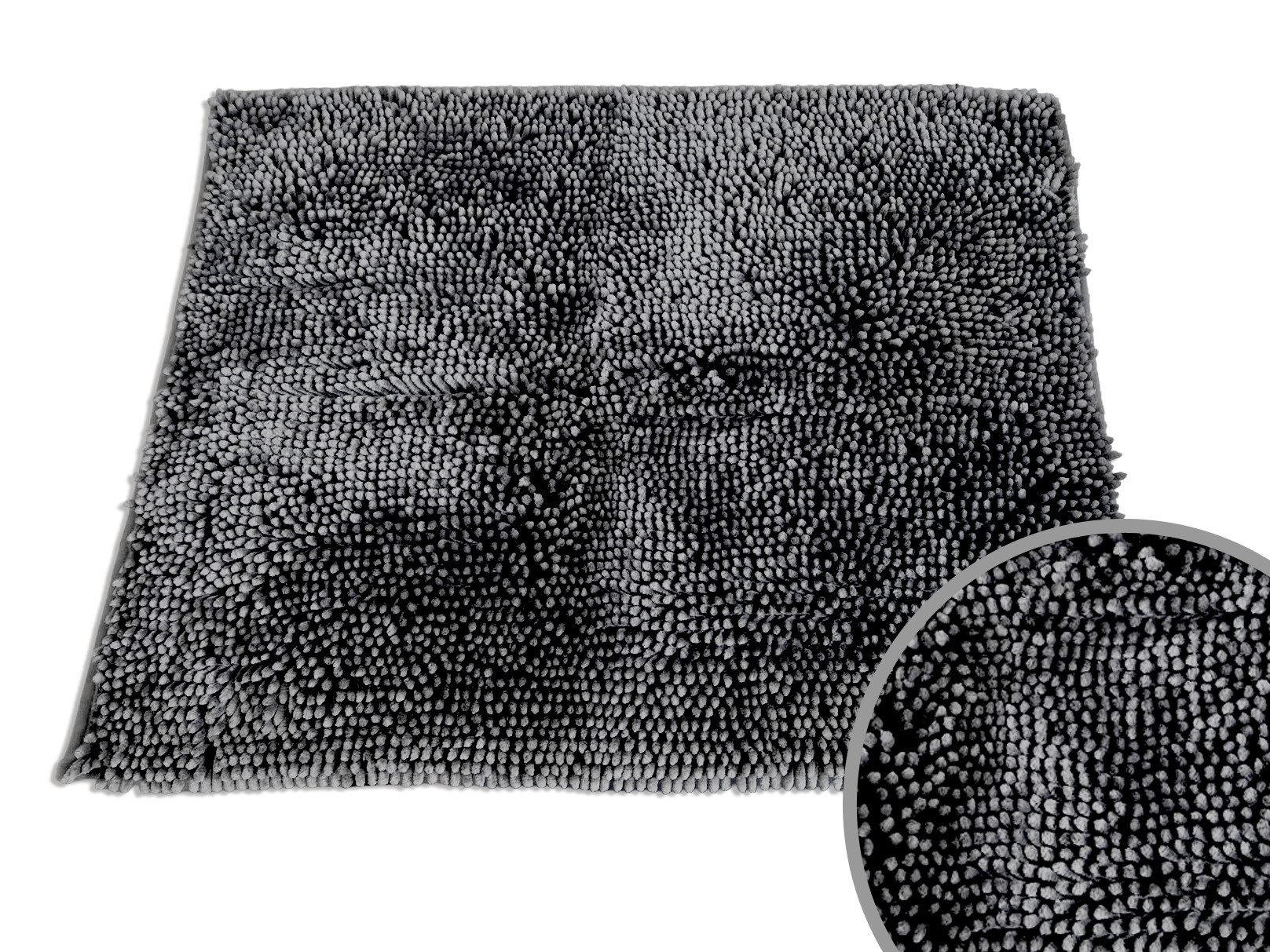 LindenBerg Badematte Chenille, weich, Polyester, 60 x 90 cm, maschinenwaschbar, rutschhemmend beschichtet