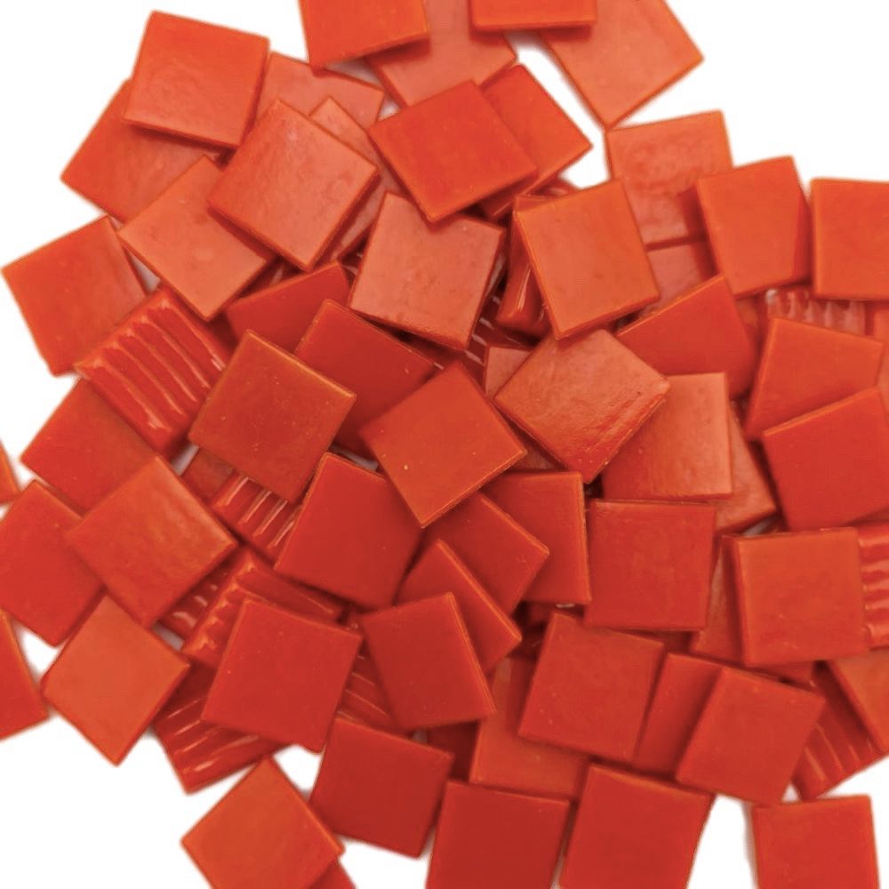 Armena Mosaikfliesen Glasmosaikfliesen Bastel Mosaiksteine 2cm(900g) für Deko & Handarbeit, Orange