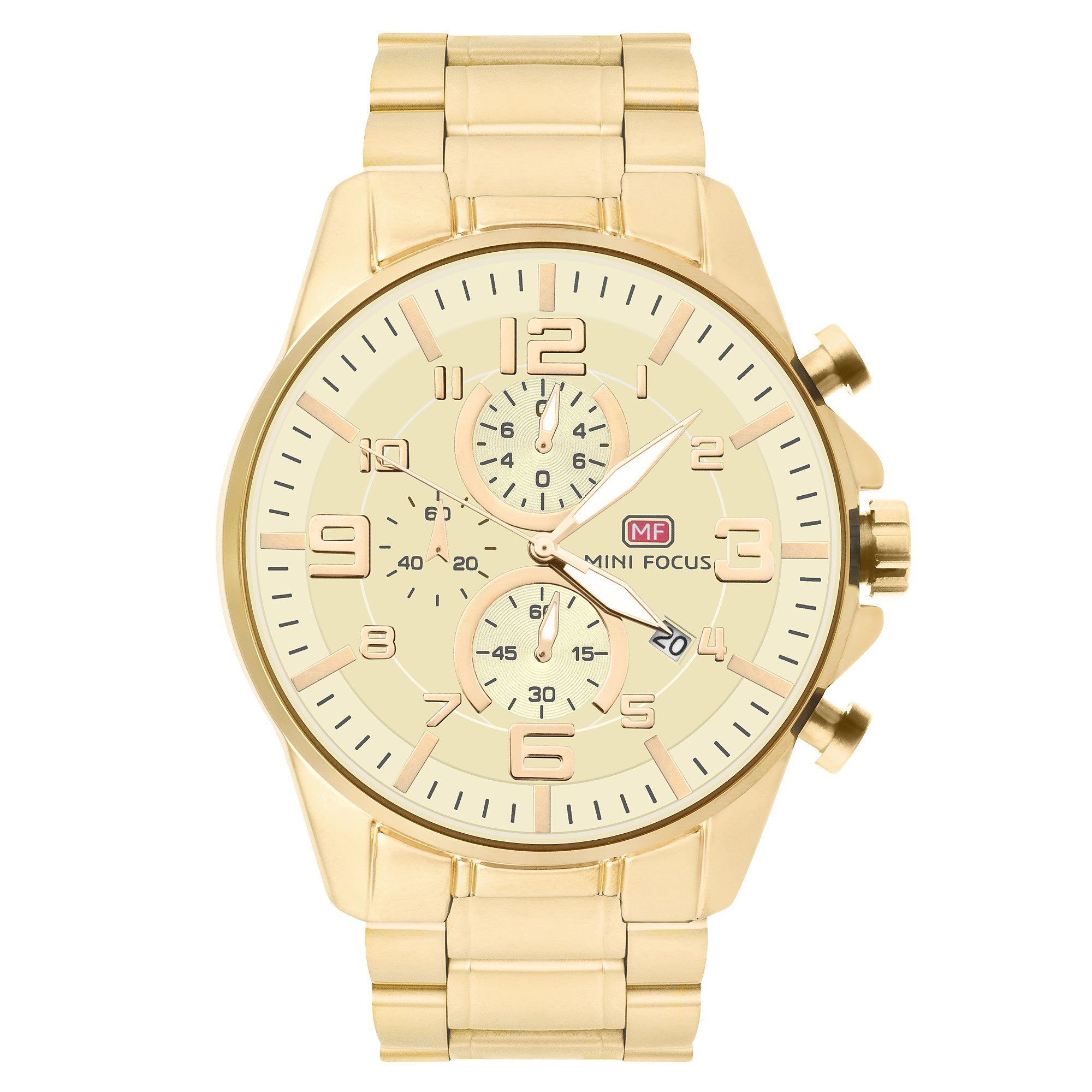 Taffstyle Sportuhr Herren Quarzuhr Chronograph Männer Armbanduhr Stoppuhr Wasserdicht, (Elegante Männer Quarzuhr - Ideales Geschenk zum Geburtstag Weihnachten Valentinstag Vatertag), Wasserdicht Kalender Stoppuhr Edelstahlarmband Chronograph