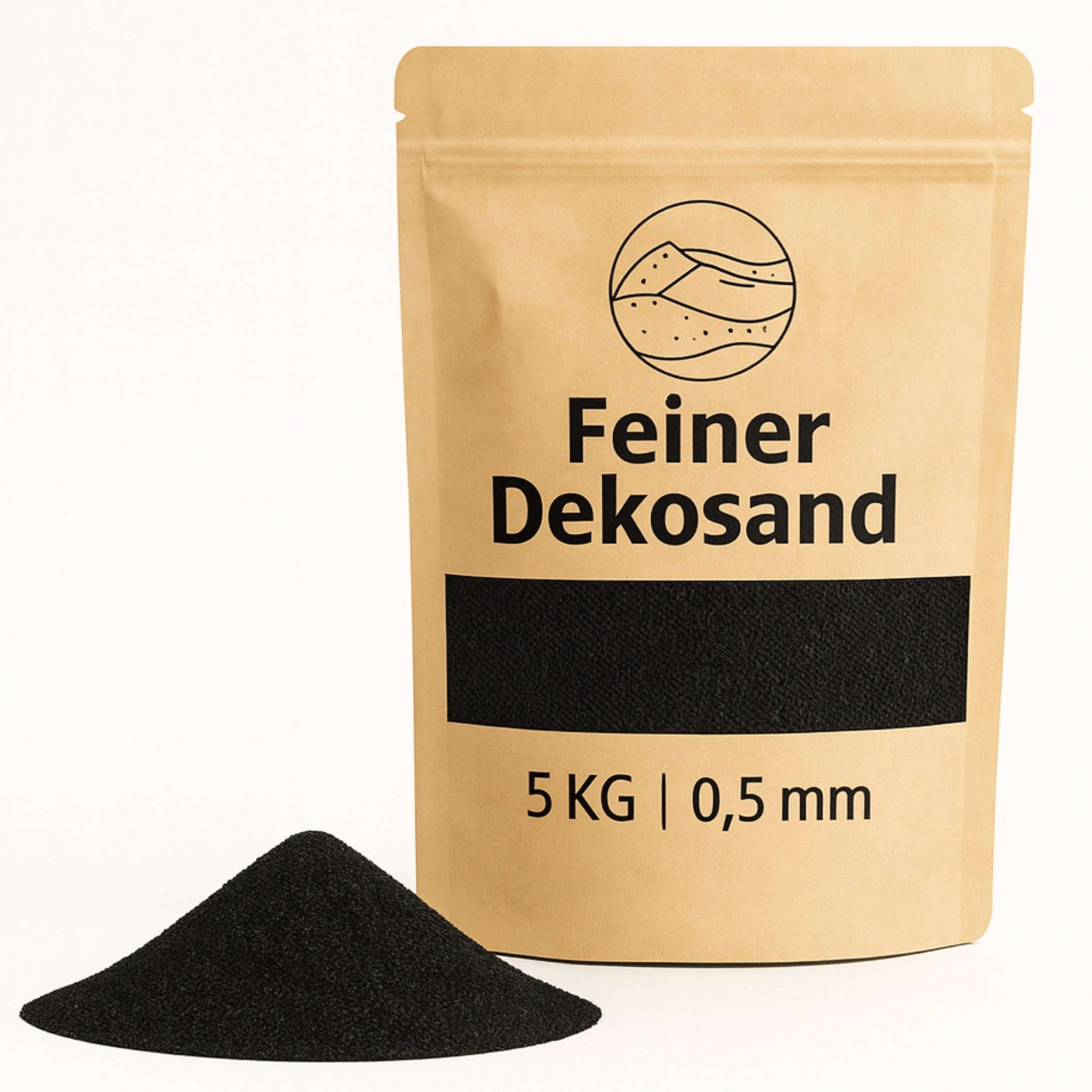 matches21 HOME & HOBBY Deko-Granulate Deko-Sand 5 KG schwarz Ø 0,5 mm Vasen Glas-Füllung Streudeko, (1 St), Bunter Farbsand als feines Deko-Granulat Bastelsand