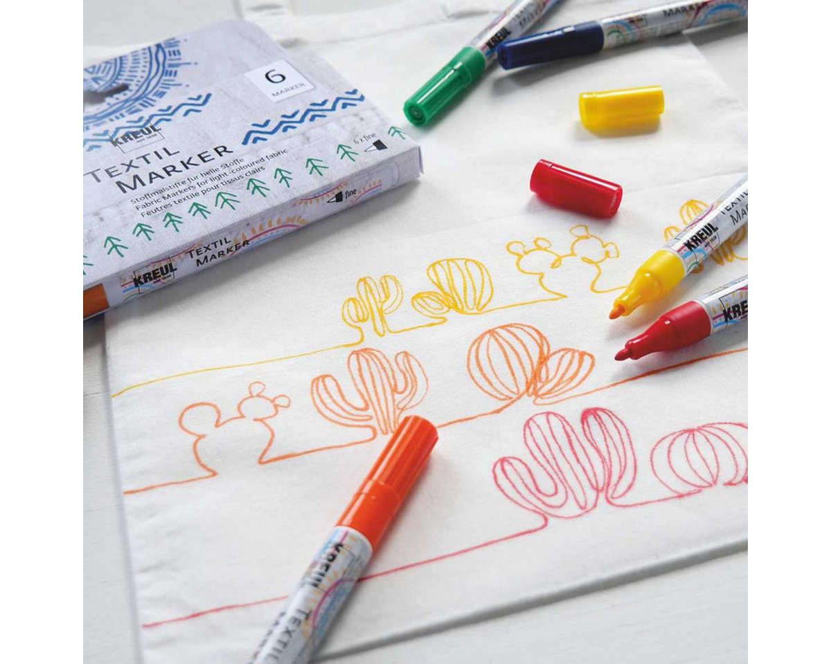 Thumbnail - C. KREUL Textilmarker KREUL Textilmarker fine 6 Teile Kartonetui