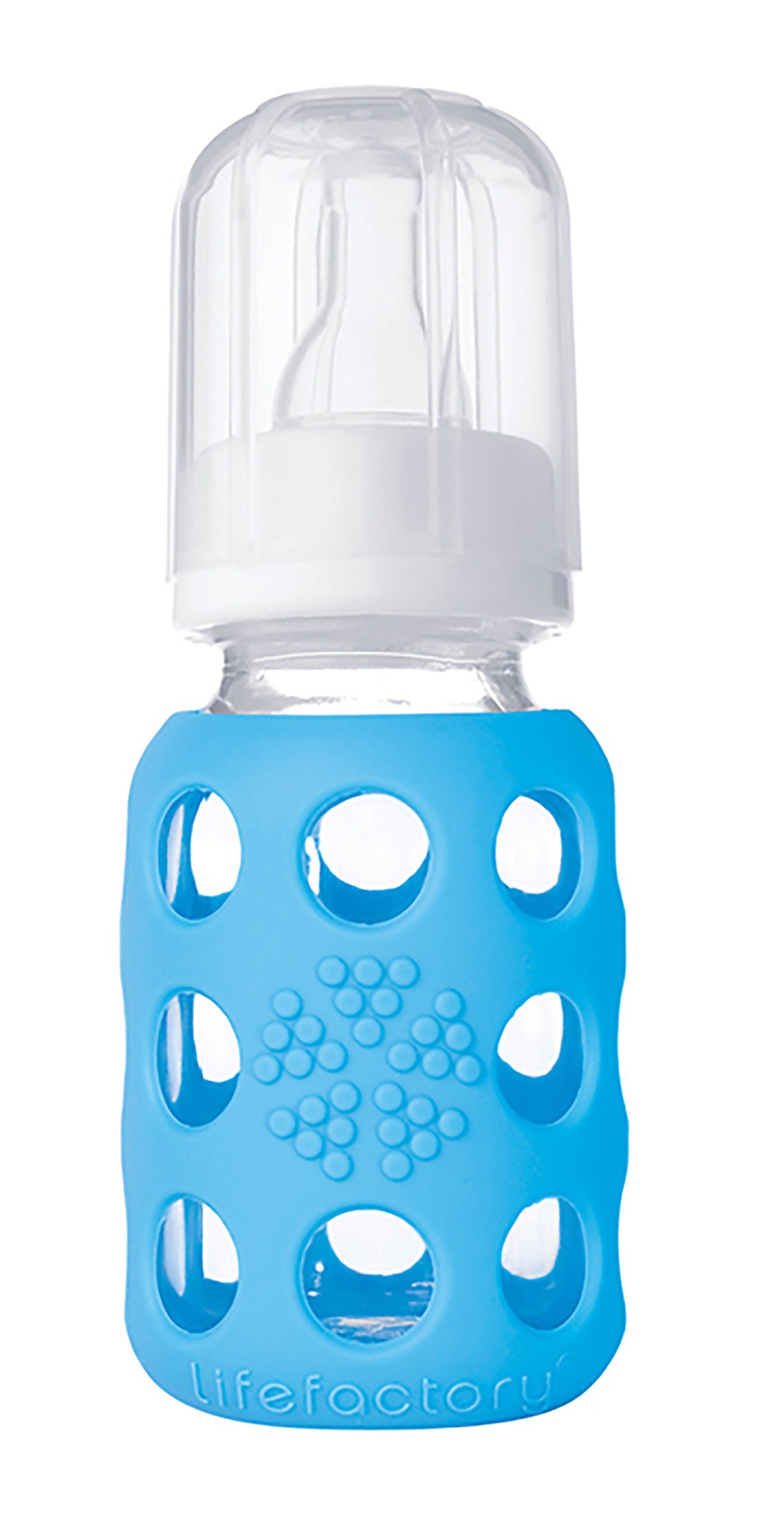 Lifefactory Babyflasche, Glasflasche 120ml, inkl. Silikonsauger Gr. 1 (0-3 Monate)
