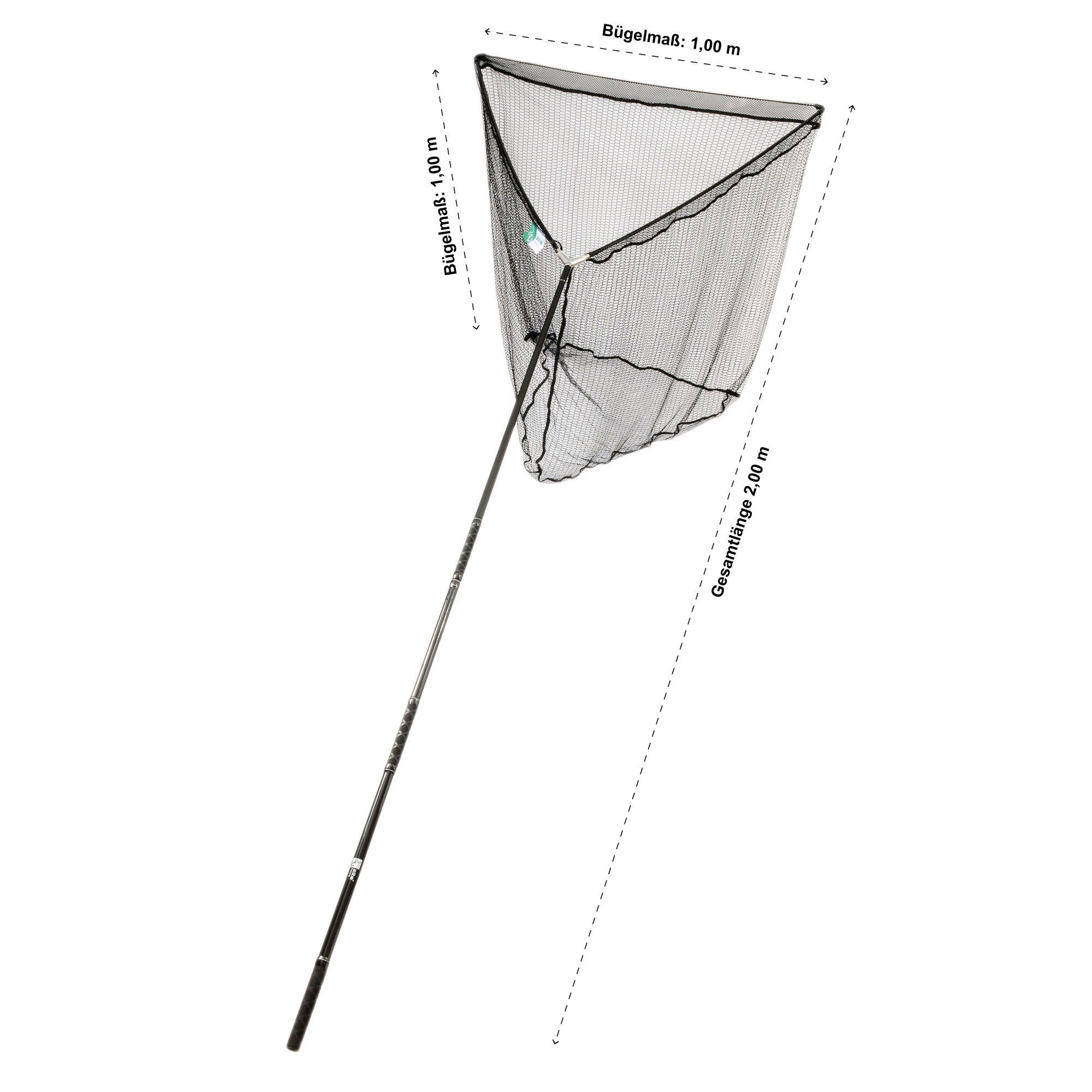 Angelkescher 100 für Karpfenkescher x Netz, XXL 100 cm Großer Zite Angler