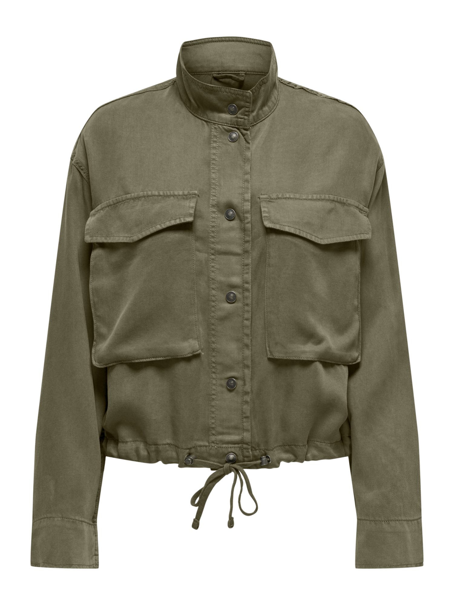 ONLY Kurzjacke 2027 1_SPRING1 grün,Casual,Lyocell,Unifarben,Stehkragen,Lang,Regular Fit