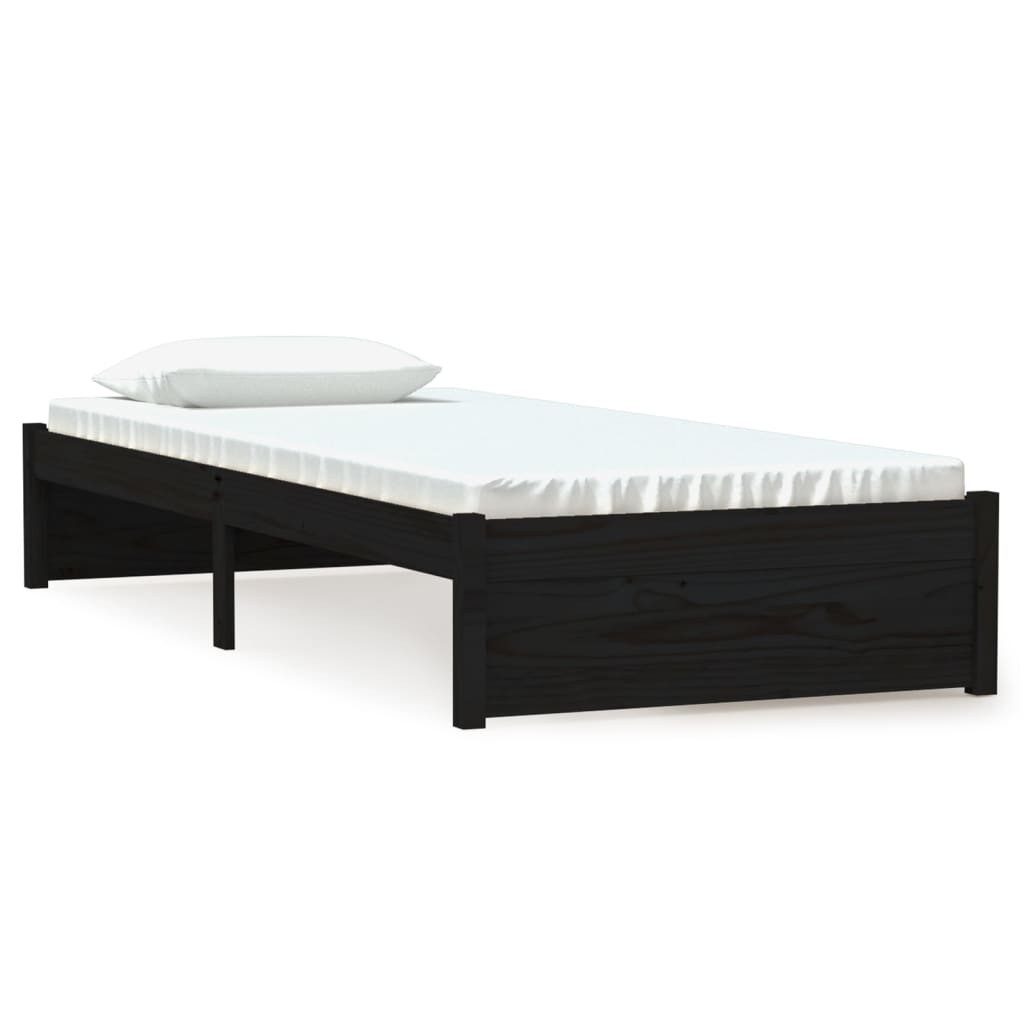 vidaXL Bett Massivholzbett ohne Matratze Schwarz günstig online kaufen