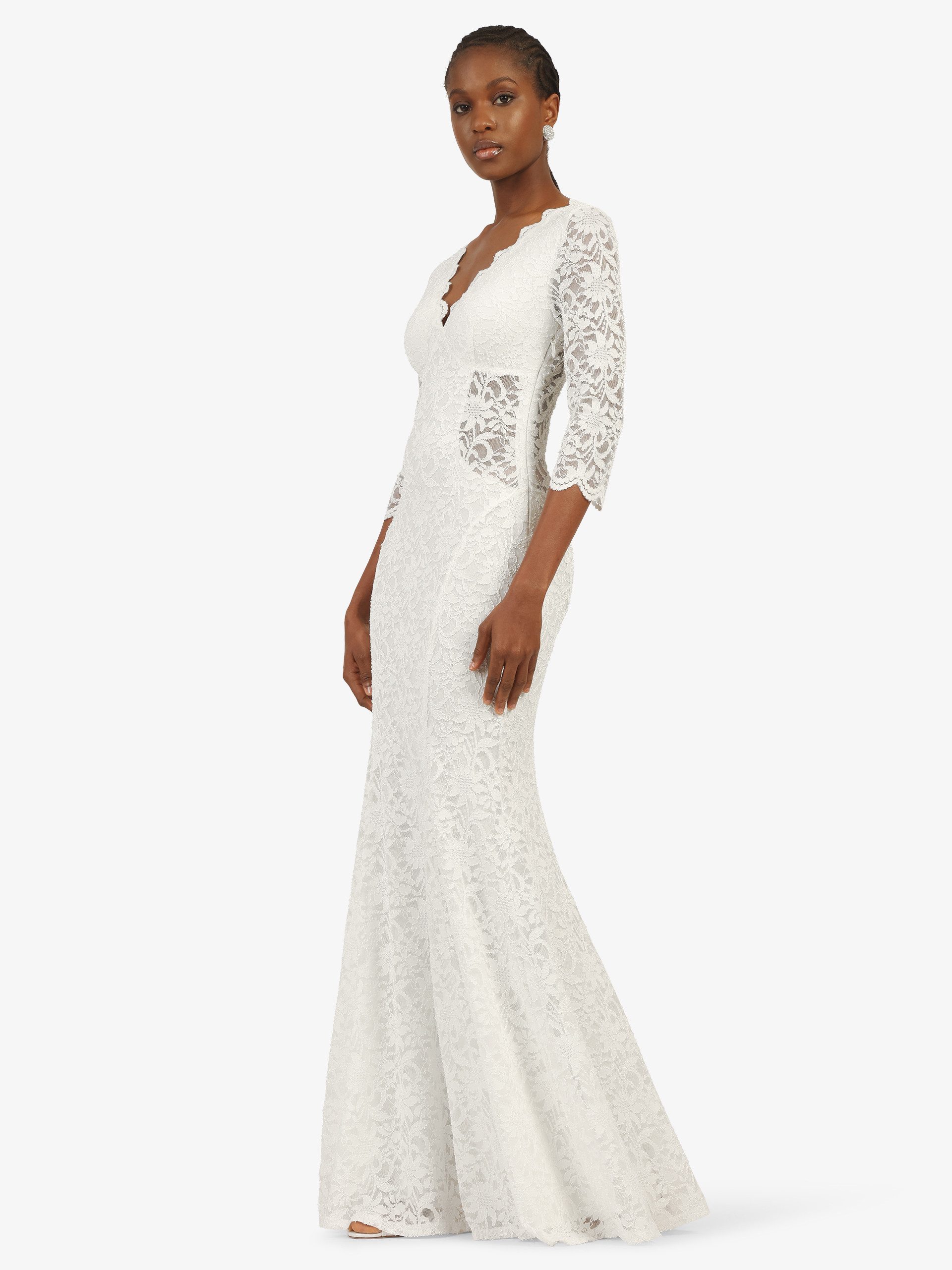 Kraimod Abendkleid mit V-Ausschnitt & 3/4-Ärmeln günstig online kaufen