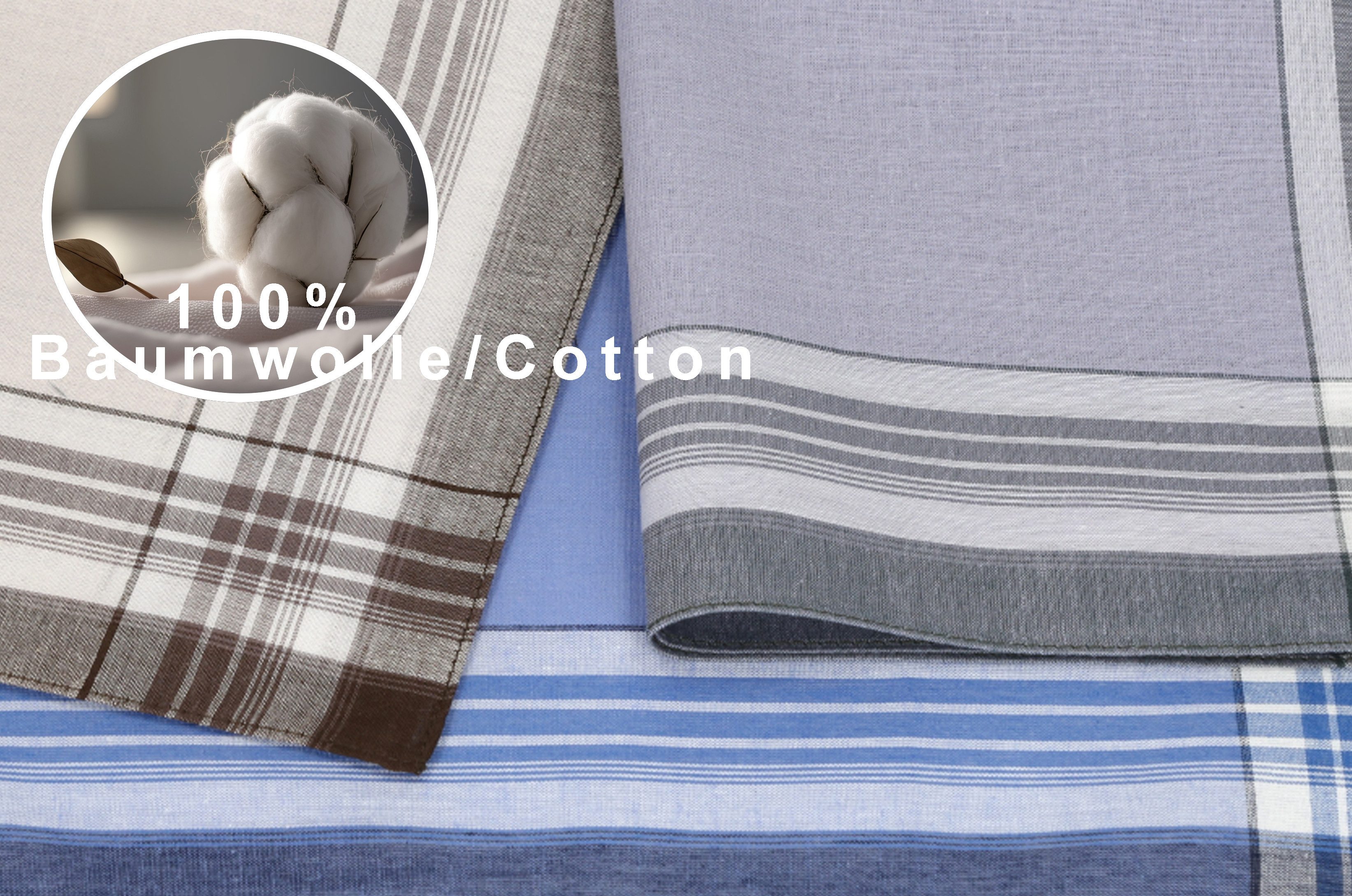 Betz Taschentuch 12 Stück Taschentücher Herrentaschentücher 40x40 cm - Leo 10, (Set, 12-St. 12 Stofftaschentücher), Stofftaschentücher Damen- Männertaschentücher