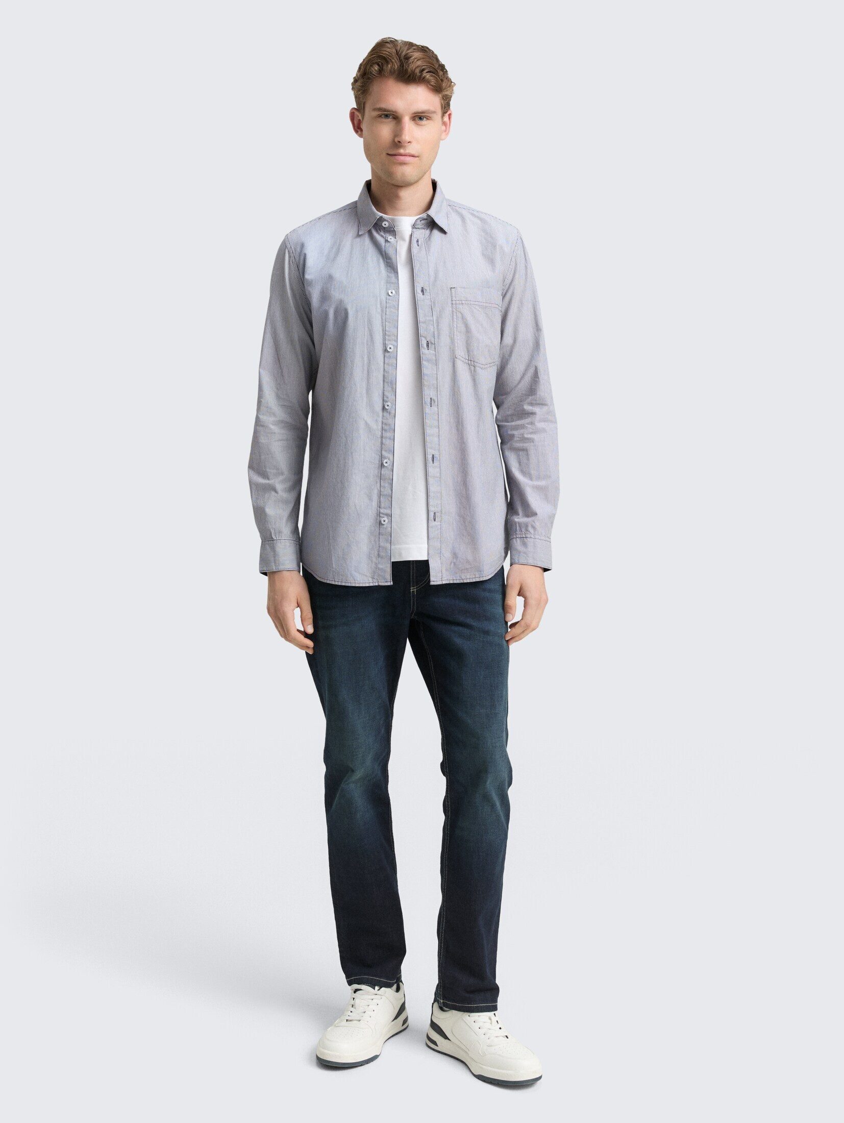 TOM TAILOR Langarmhemd Blusen & Shirts Fitted Hemd aus Baumwolle
