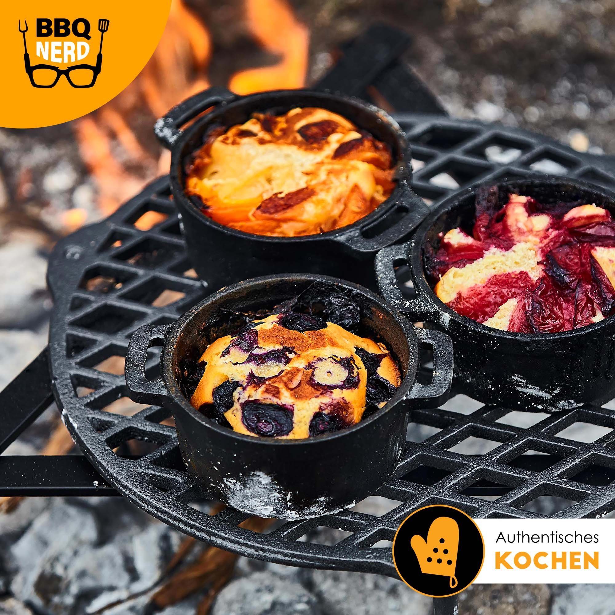 BBQ Nerd Schmortopf Mini Dutch Oven, Gusseisentopf 11x5cm