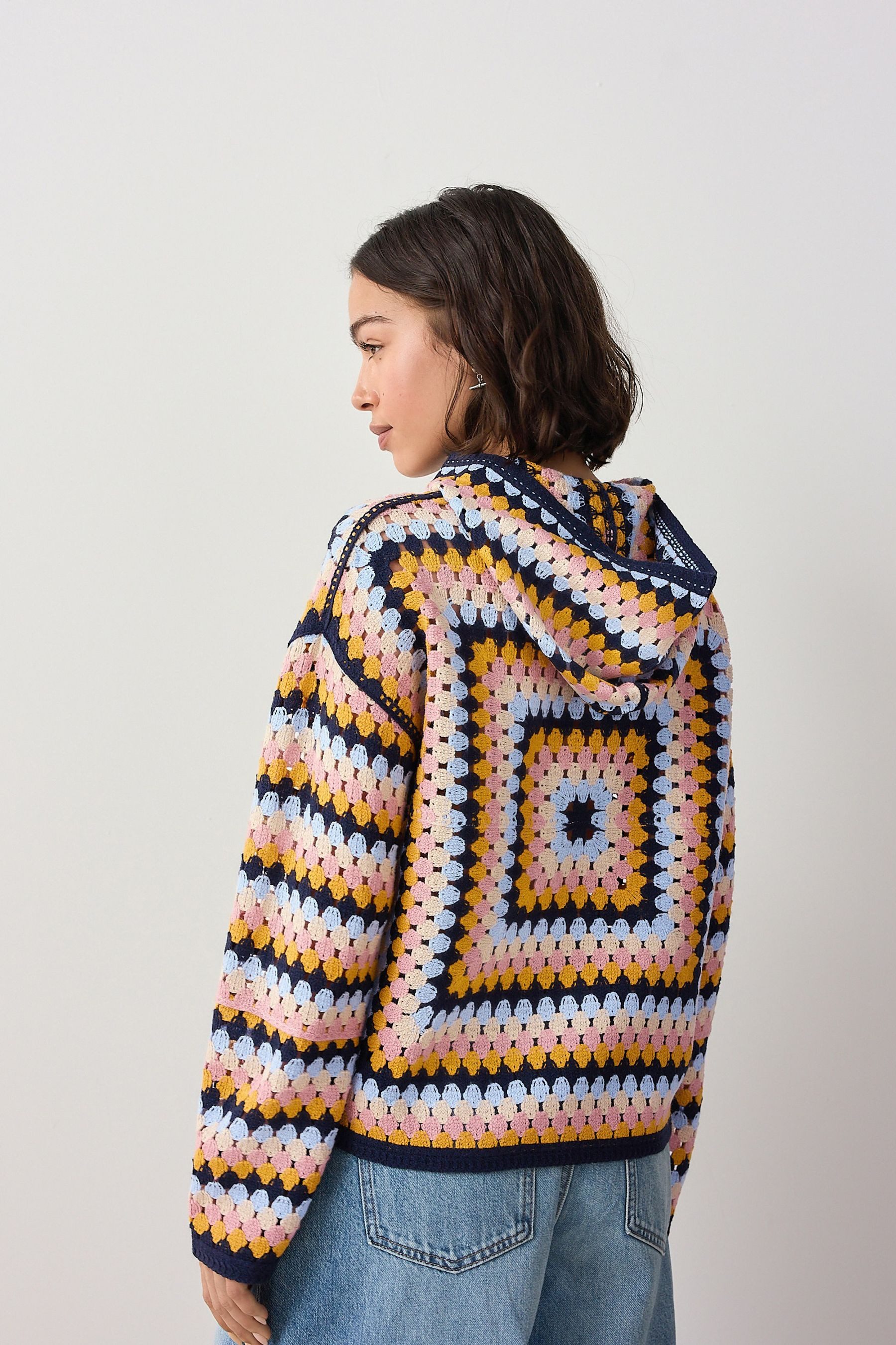 Next Kapuzenpullover Kastiges Hoodie mit Häkeldetail günstig online kaufen