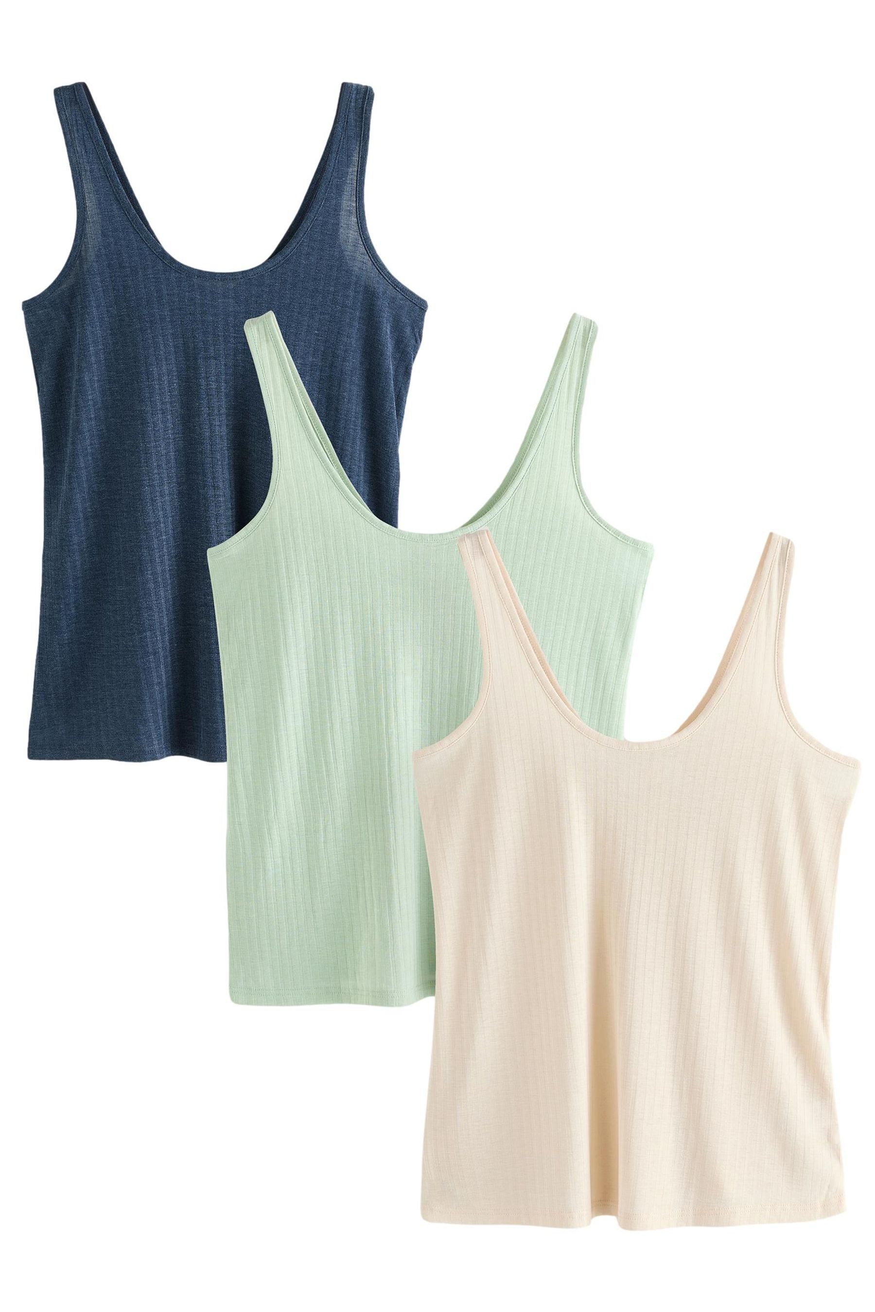 Trägertop Gerippte Trägertops, 3er-Pack