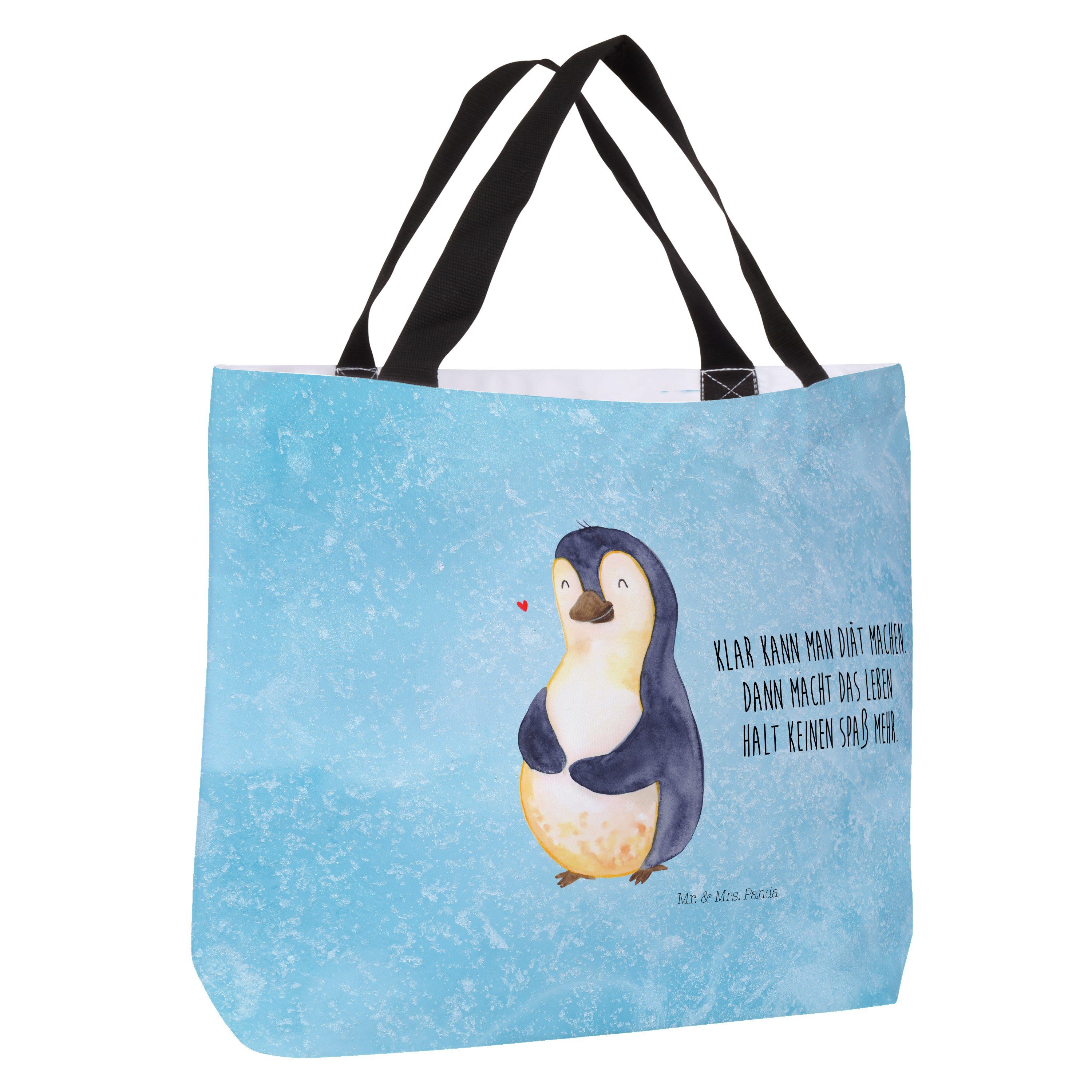 Geschenk, Shopper - Pinguin Abspecken, & Diät Eisblau Mr. (1-tlg) Panda Tasche, - Freizeittasche, Mrs.