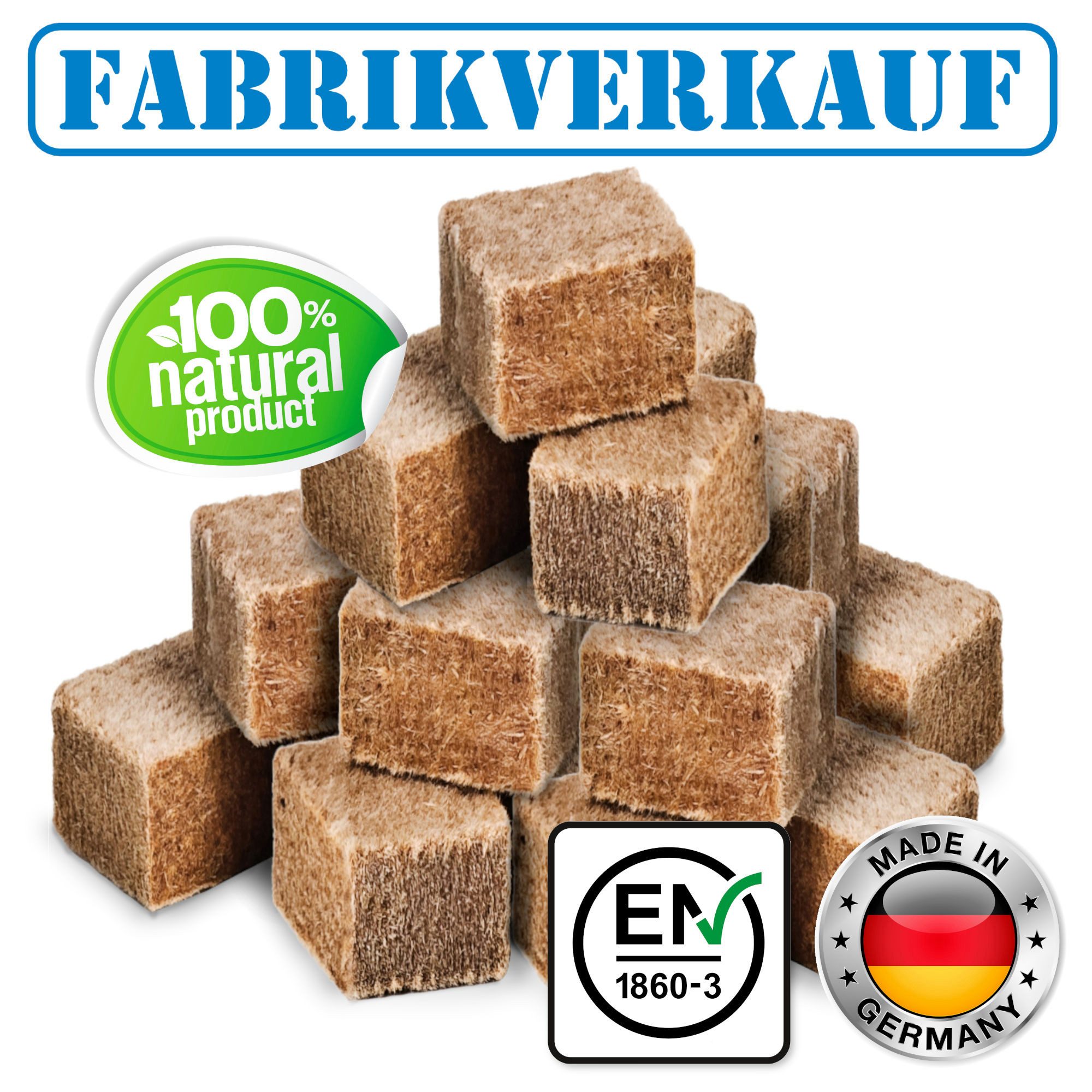 FLAMMBURO Grillanzünder Anzündwürfel 8 kg XXL - Grillanzünder, Kaminanzünder, Ofenanzünder, 8 kg