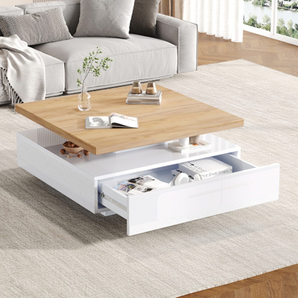 XDeer Couchtisch Couchtisch quadratische 360° schwenkbare günstig online kaufen