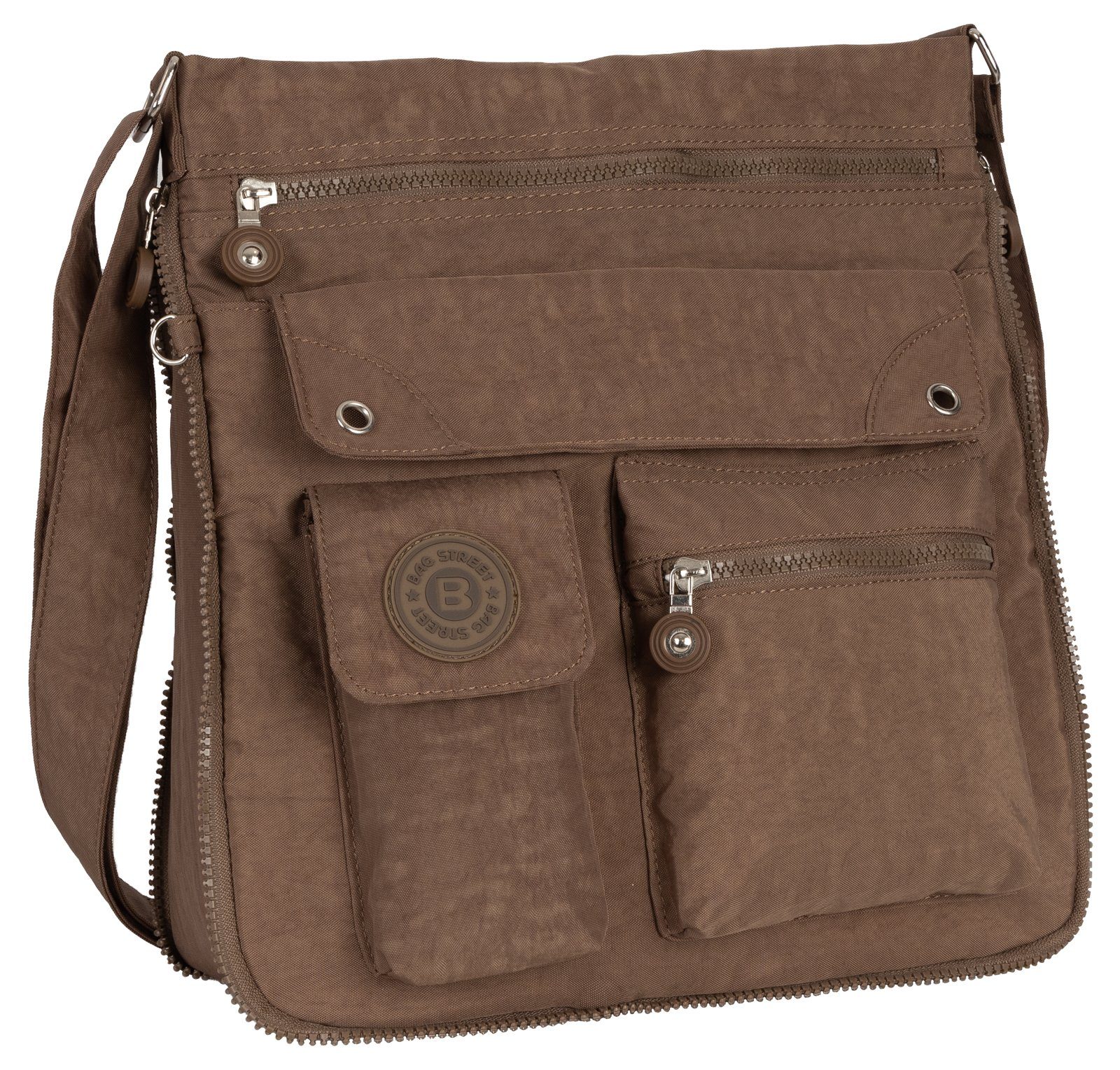 BAG STREET Schlüsseltasche Damentasche Umhängetasche Handtasche Schultertasche Schwarz, als Schultertasche, Umhängetasche tragbar Braun