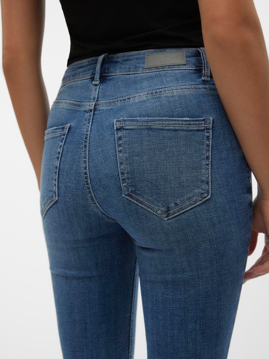 Vero Moda Bootcut-Jeans VMFLASH MR FLARED JEANS LI347 GA NOOS Baumwollmischung mit Stretch, regular waist, bootcut fit