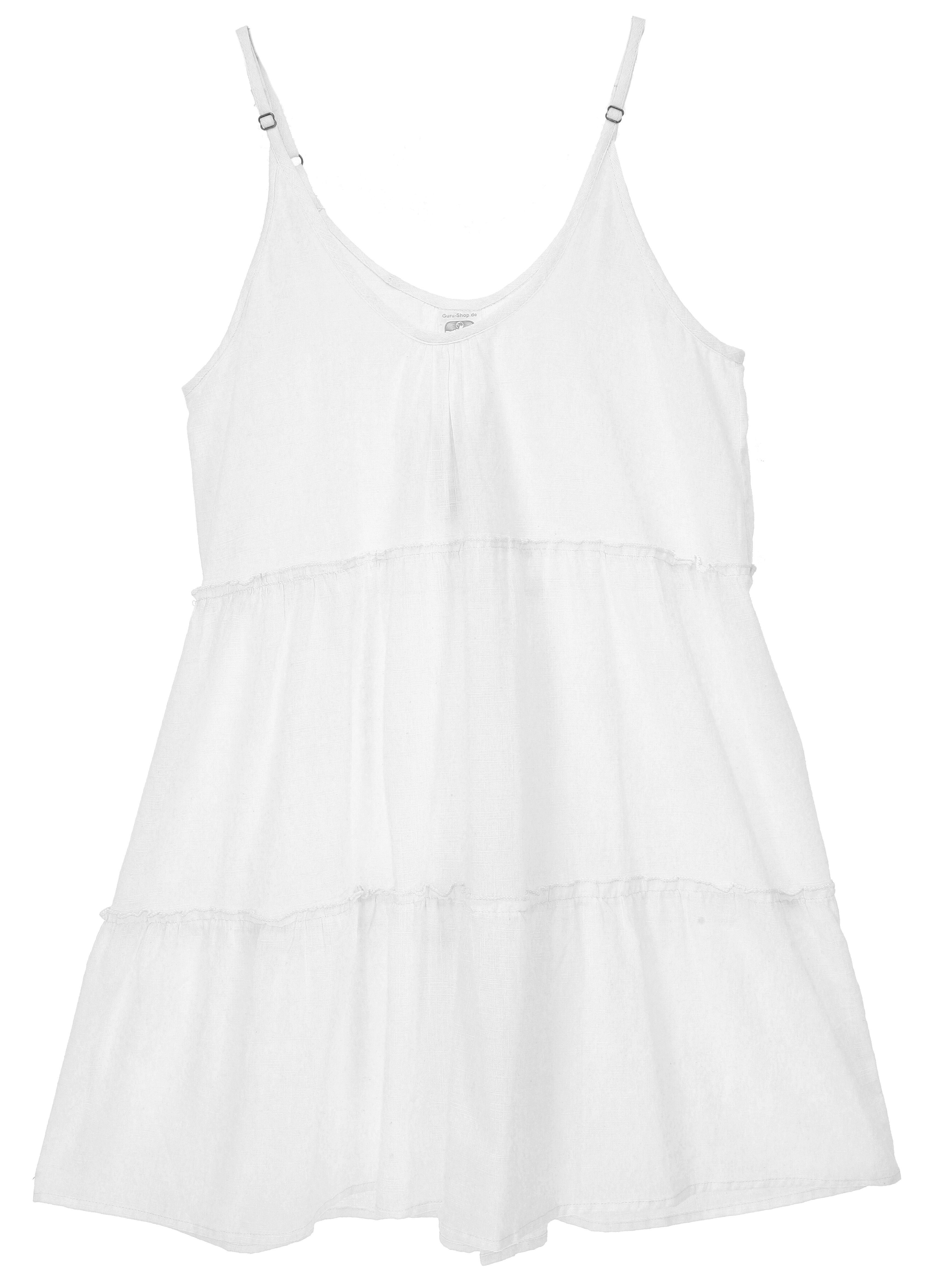 Guru-Shop Midikleid Boho Minikleid, natürliches Stufenkleid,.. alternative Bekleidung