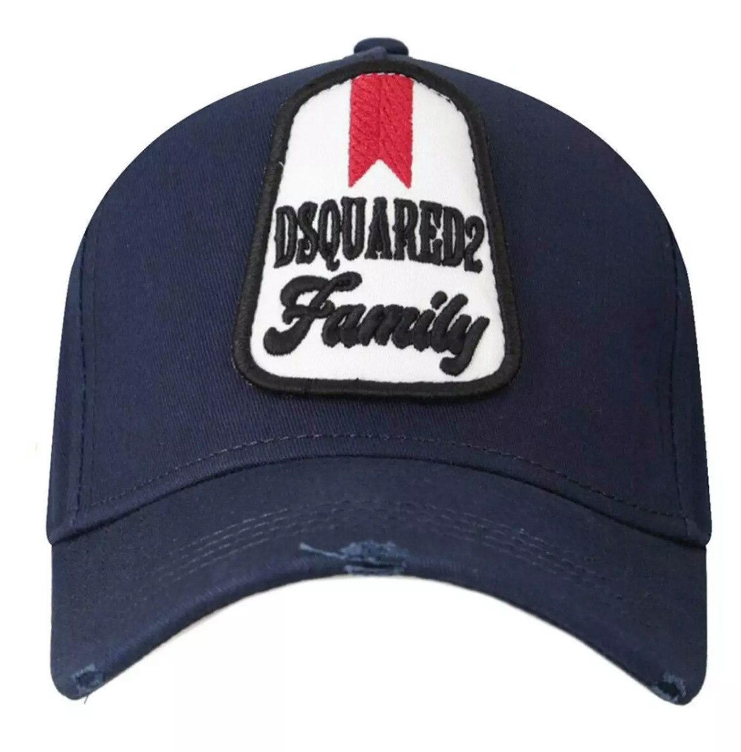 Dsquared2 Baseball Cap Dsquared2 Family Good Team Patch Logo Icon Baseballcap Cap Label-Patch auf der Vorderseite, Distressed-Details