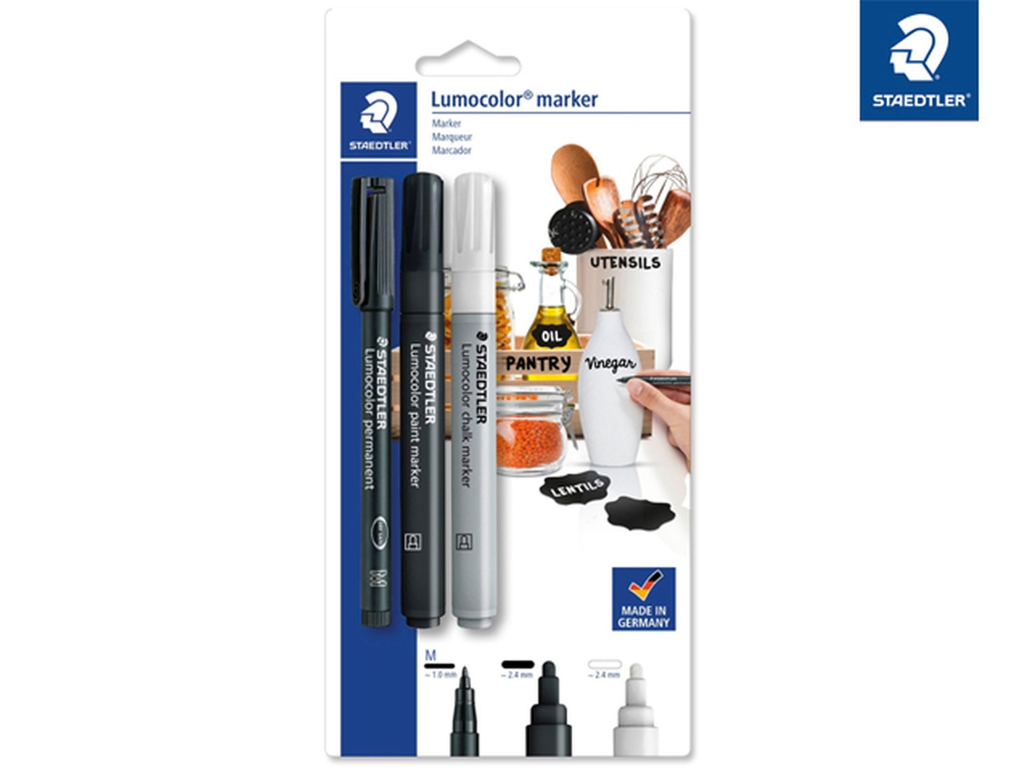 STAEDTLER Malstift Staedtler Marker Set Lumocolor 3St BK