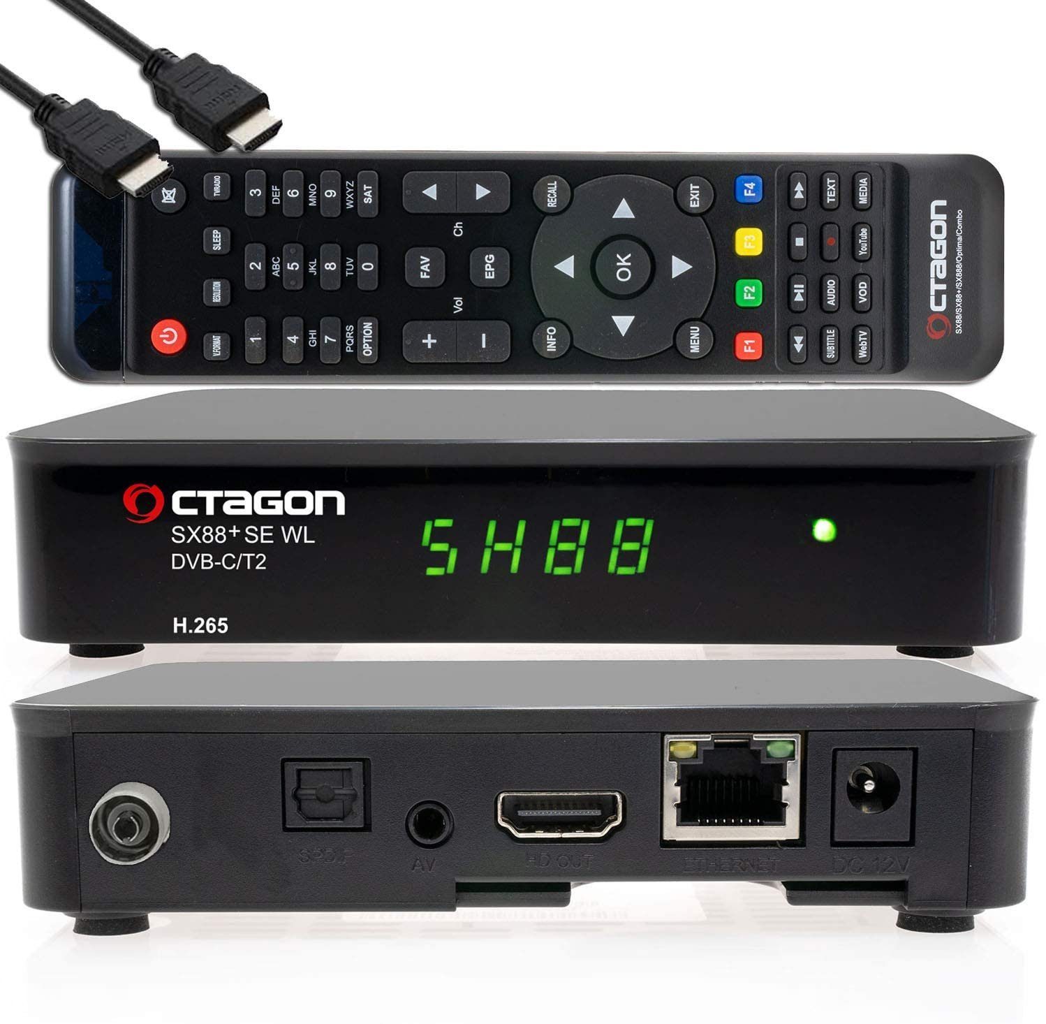 Kabel-Receiver + H.265 WL HD IPTV Smart Hybrid-Receiver Box Mini SE SX88+ C/T2 OCTAGON