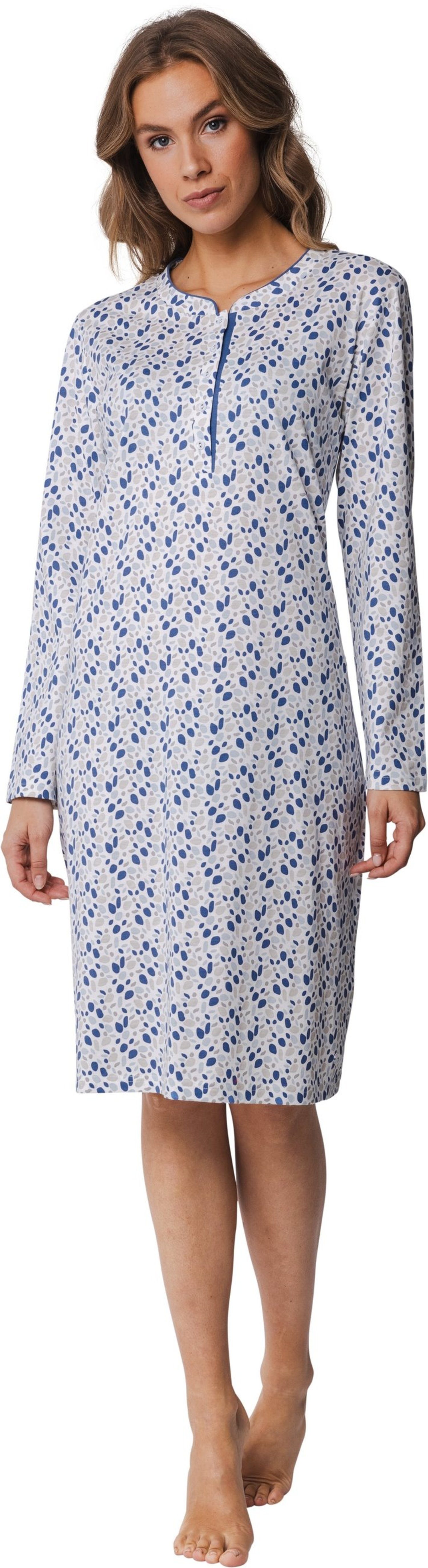 Pastunette Nachthemd Damen Schlafshirt mit langem Arm (1-tlg) Baumwolle