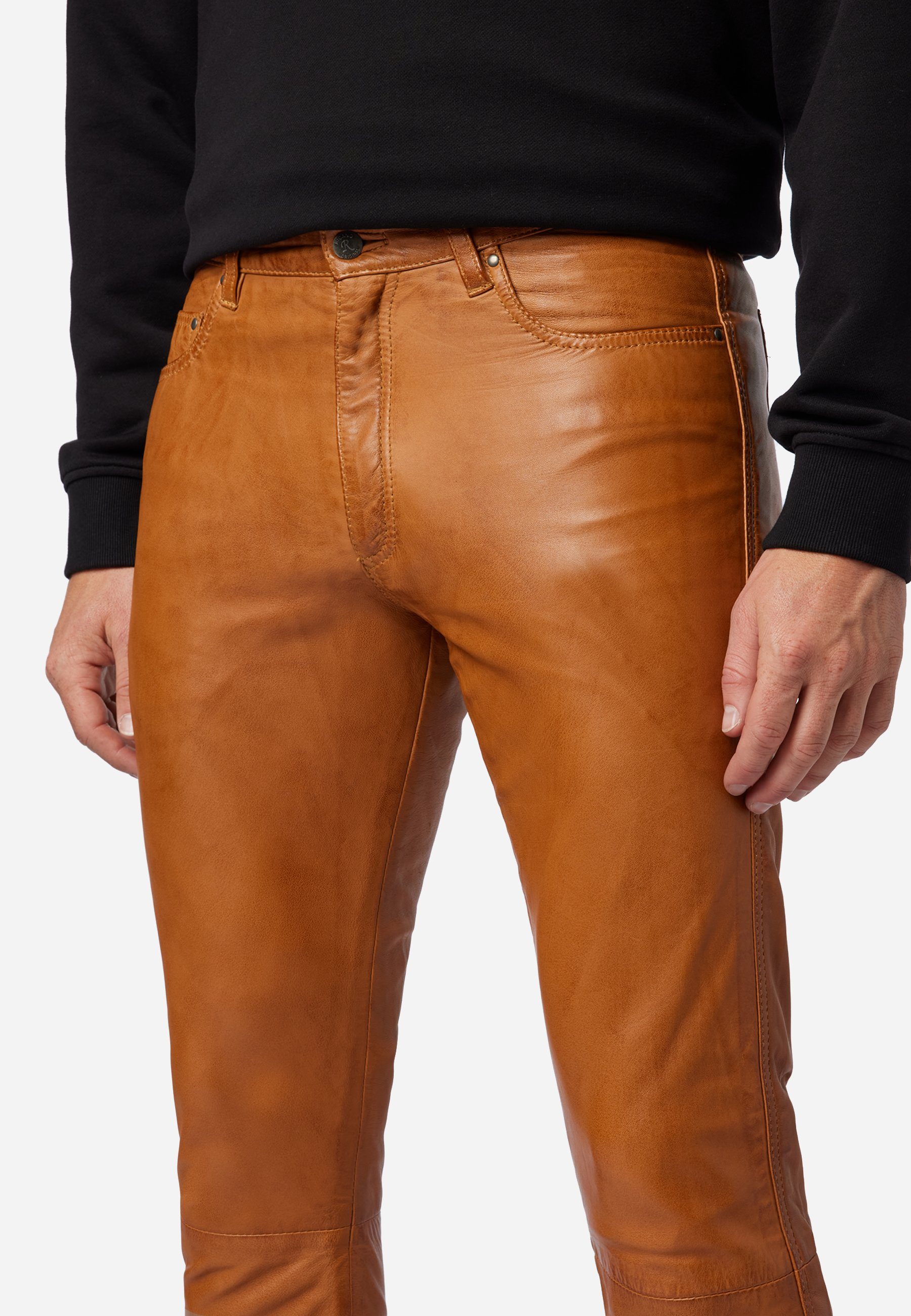 RICANO Lederhose No. 3 TR – Slim Fit Lederhose aus Lamm Leder im 5-Pocket-Stil