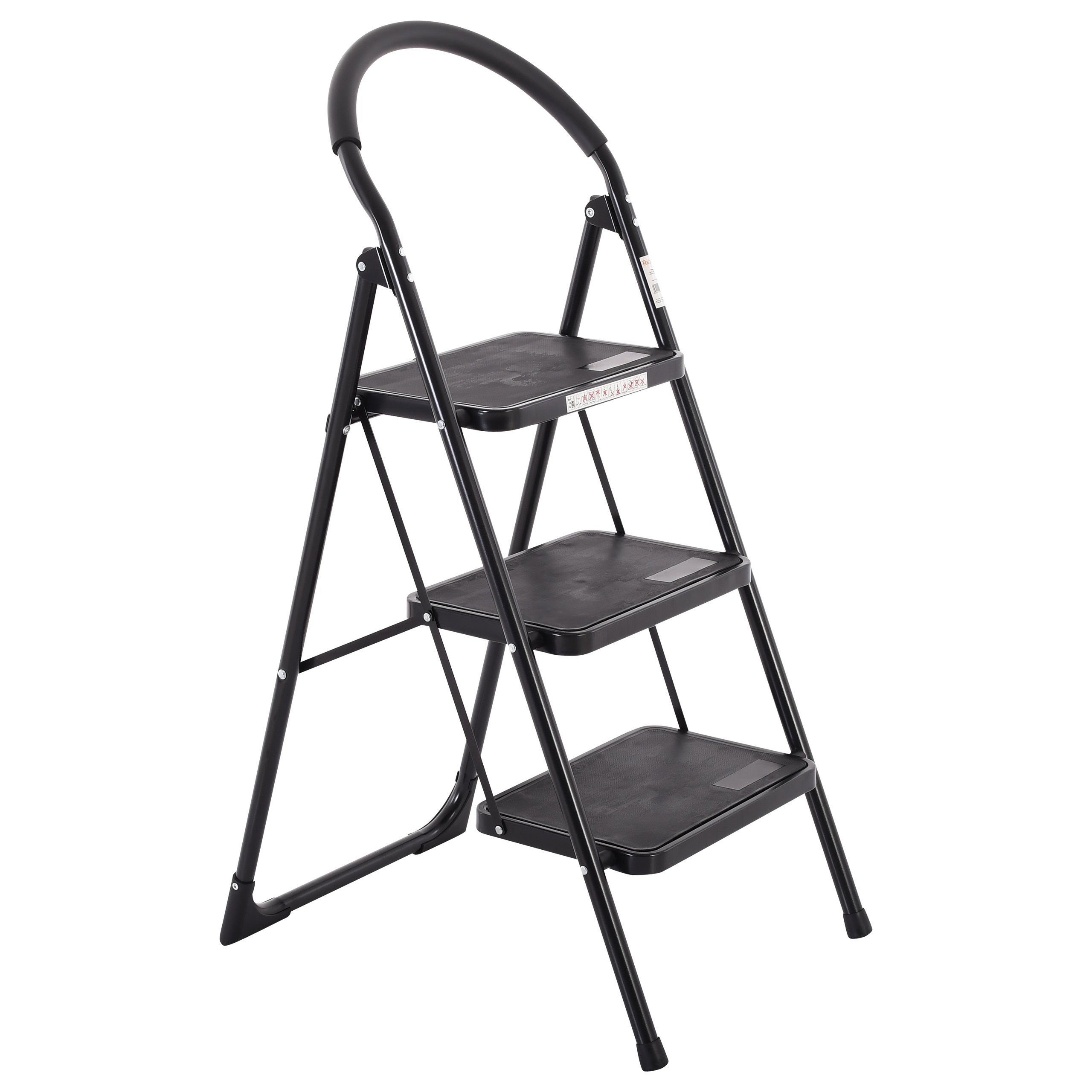 Raburg Trittleiter Praktische Universal-Leiter für Alltag, Stahl, klappbar, Tom, Lock-Klappsperre, rutschhemmende Oberfläche, Solid-Grip-Füße