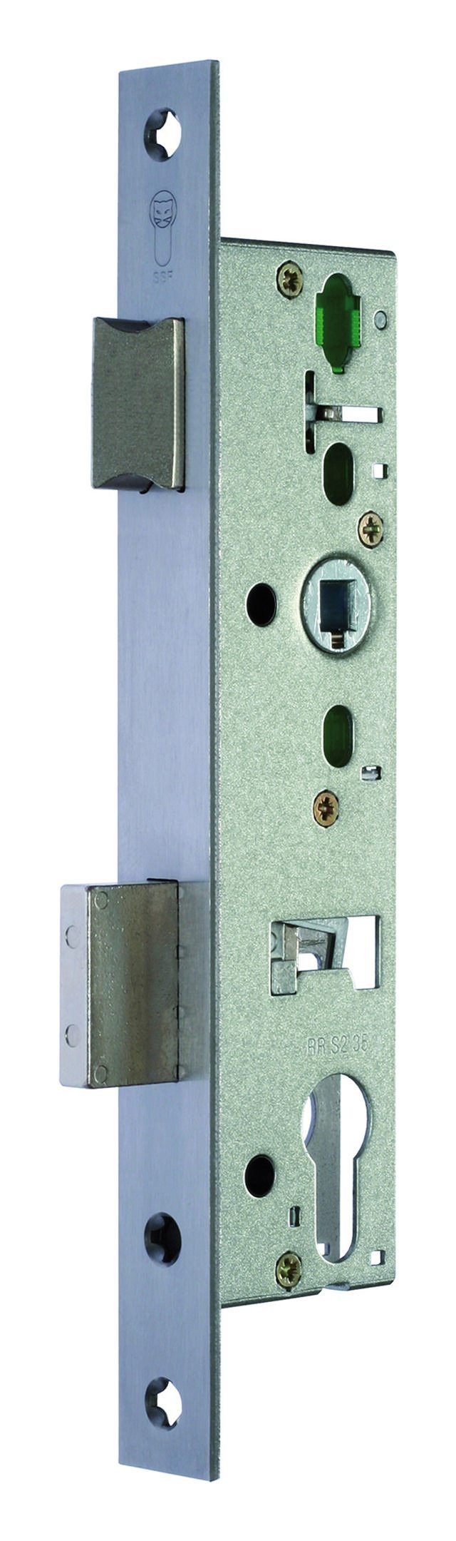Sächsische Schlossfabrik Rohrrahmenschloss, Rohrrahmen-Einsteckschloss 02 PZ W FK 24/45 92 08 kantig 001 21 mm