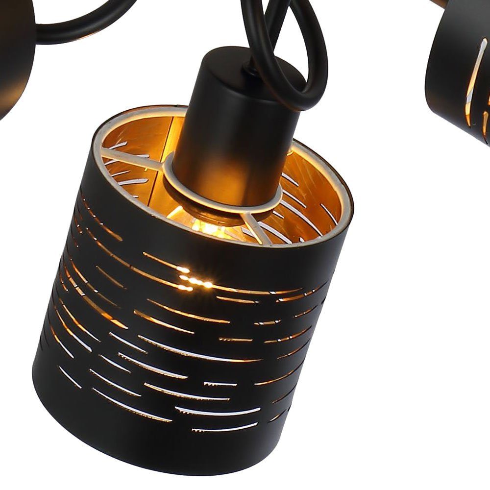 etc-shop Dekor Stanzungen Strahler Leuchtmittel nicht Decken Design schwarz Deckenspot, Leuchte inklusive,