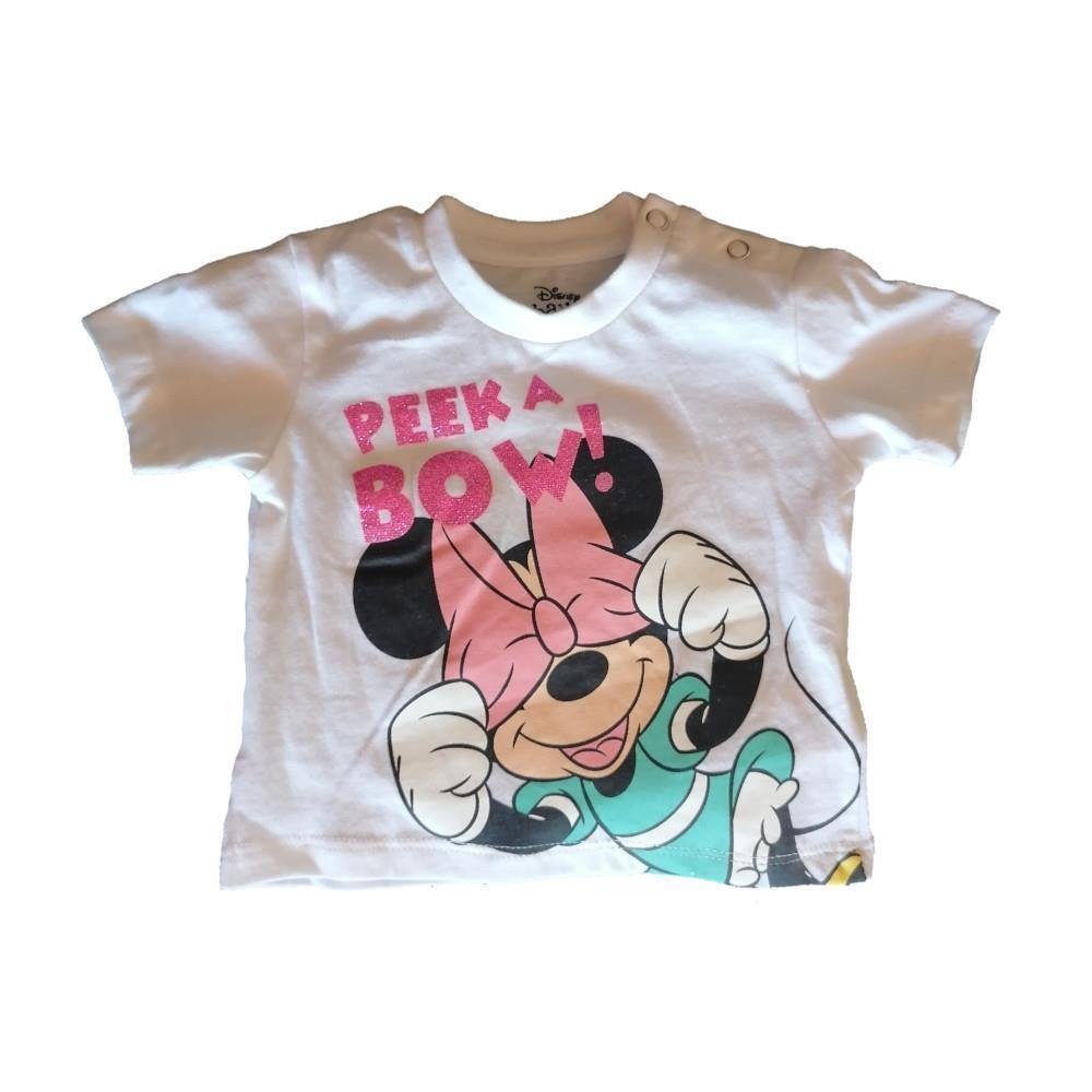 EplusM Shirt & Hose a 2-tlg) kurzes Mouse Minnie Hose, "Peek Shirt Baby Set mit Bow!", weiß (Set