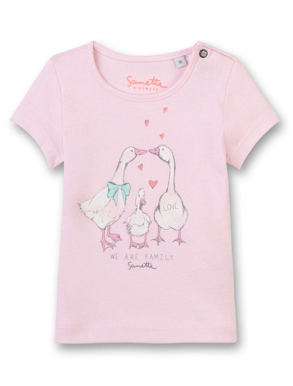 T-Shirt Baby T-Shirt aus Baumwolle mit Gänsemotiv und Herzprint
