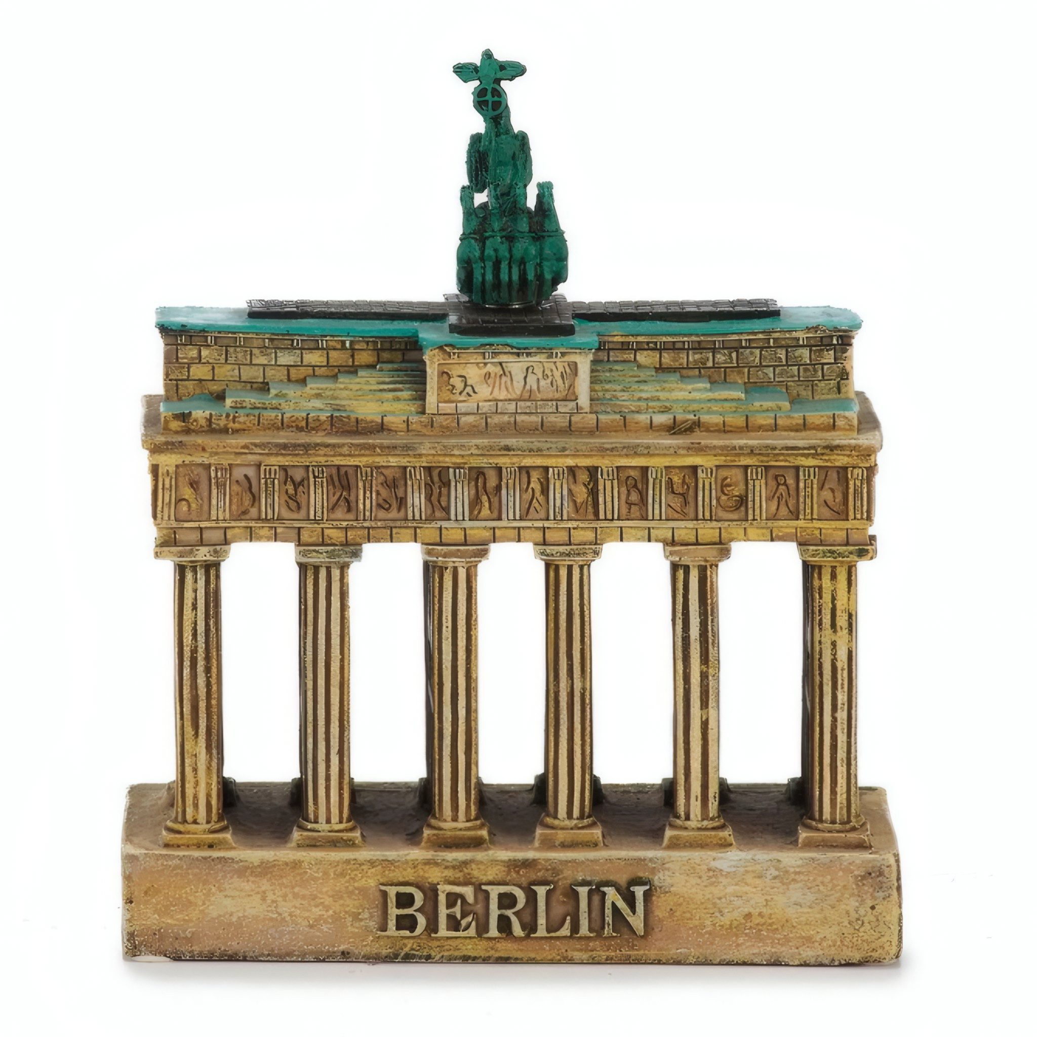 Euro Souvenirs Skulptur Polymodell Brandenburger Tor 3D, circa 13 x 14 cm (1 St)