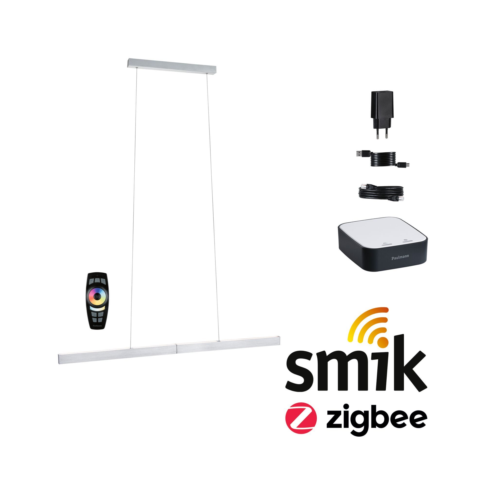 Paulmann LED Pendelleuchte Preisattraktives Starterset Zigbee 3.0 Smart Home smik Gateway mit Fer