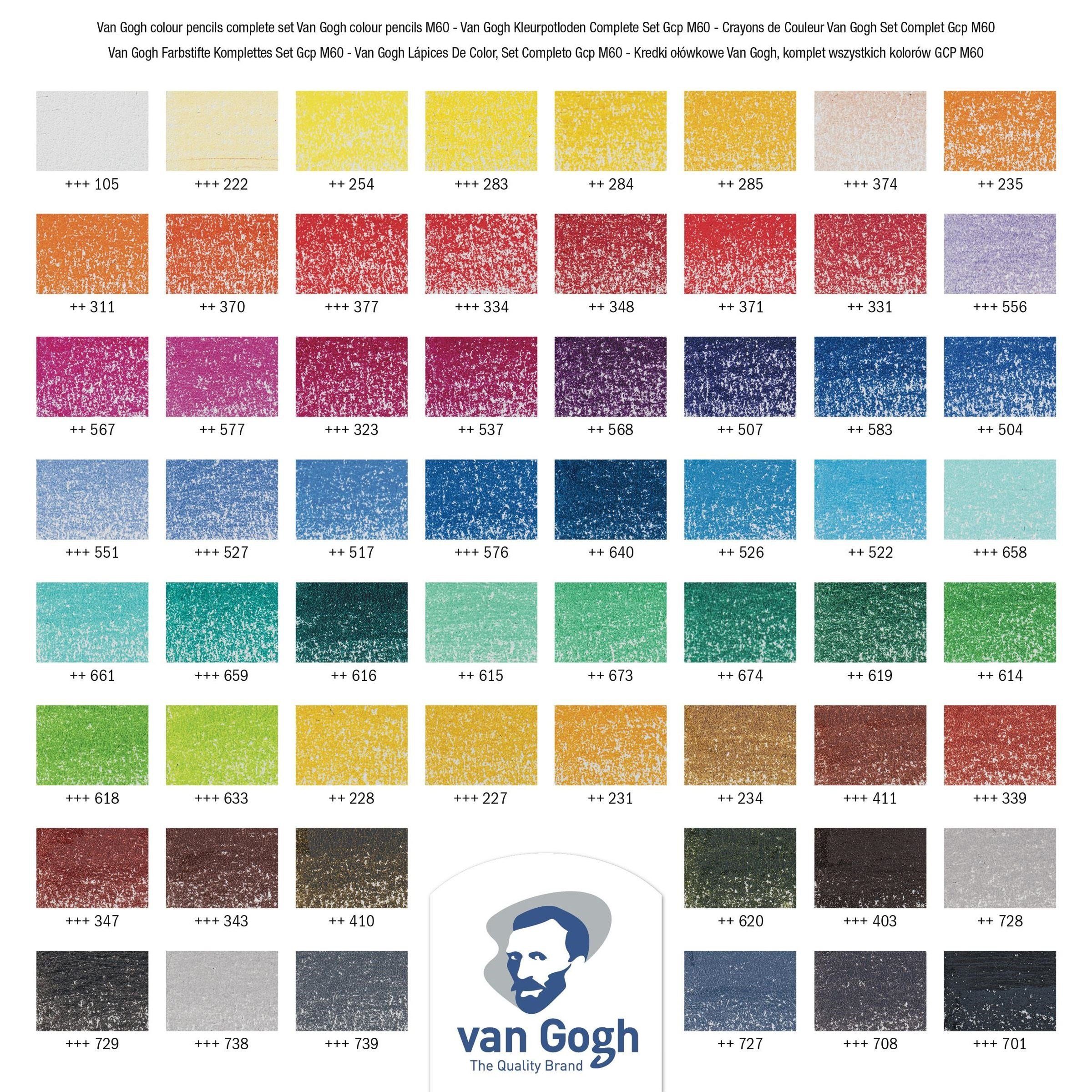 Talens Buntstift Van Gogh Pencil Komplett-Set 60 Buntstifte, (60-tlg), im Metalletui