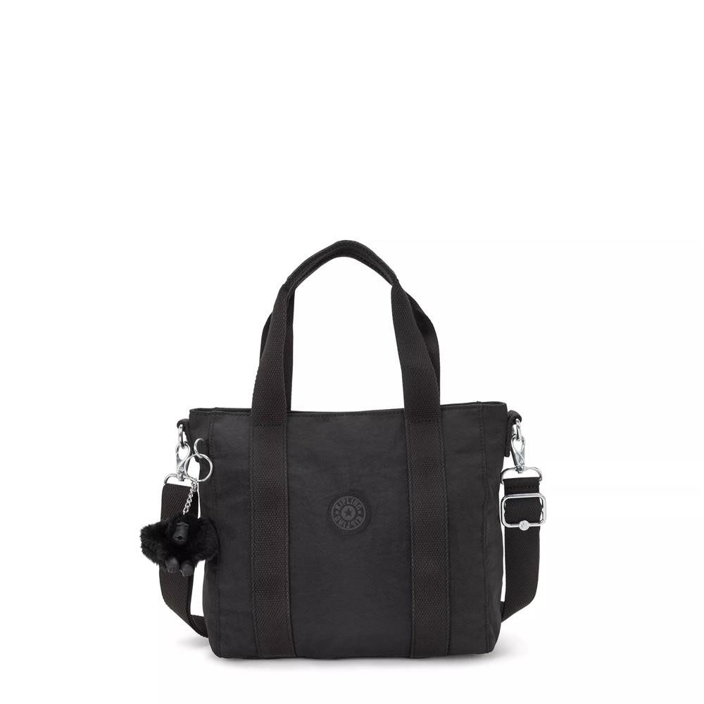 KIPLING Handtasche ASSENI MINI, Mini Tote Bag, Black Noir (schwarz), kleine Handtasche Schultergurt
