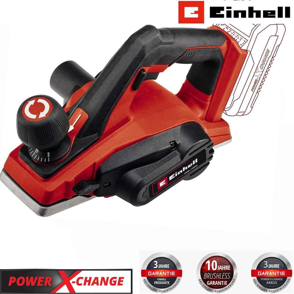 Einhell Akku-Elektrohobel 18V Akku-Hobel TE-PL 18/82 Li-Solo, 82 mm Hobelbreite