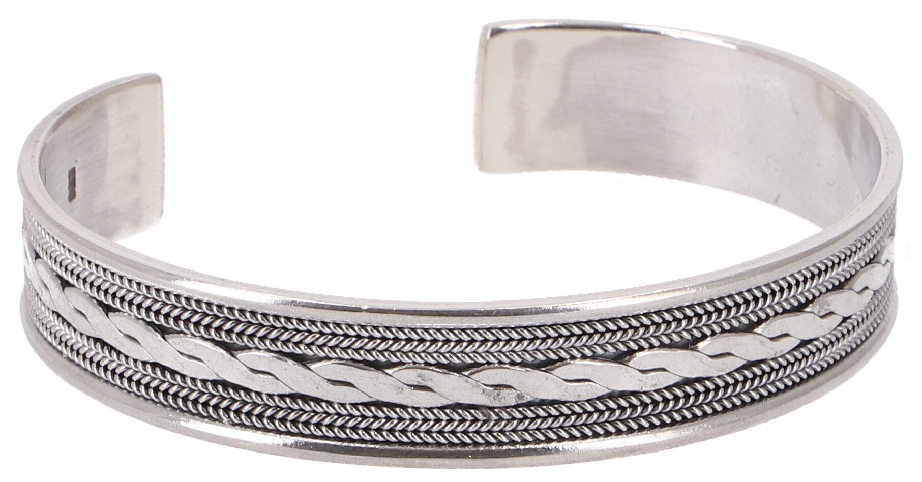 Guru-Shop Armreif Massive breite Armspange Silber Armreifen,..
