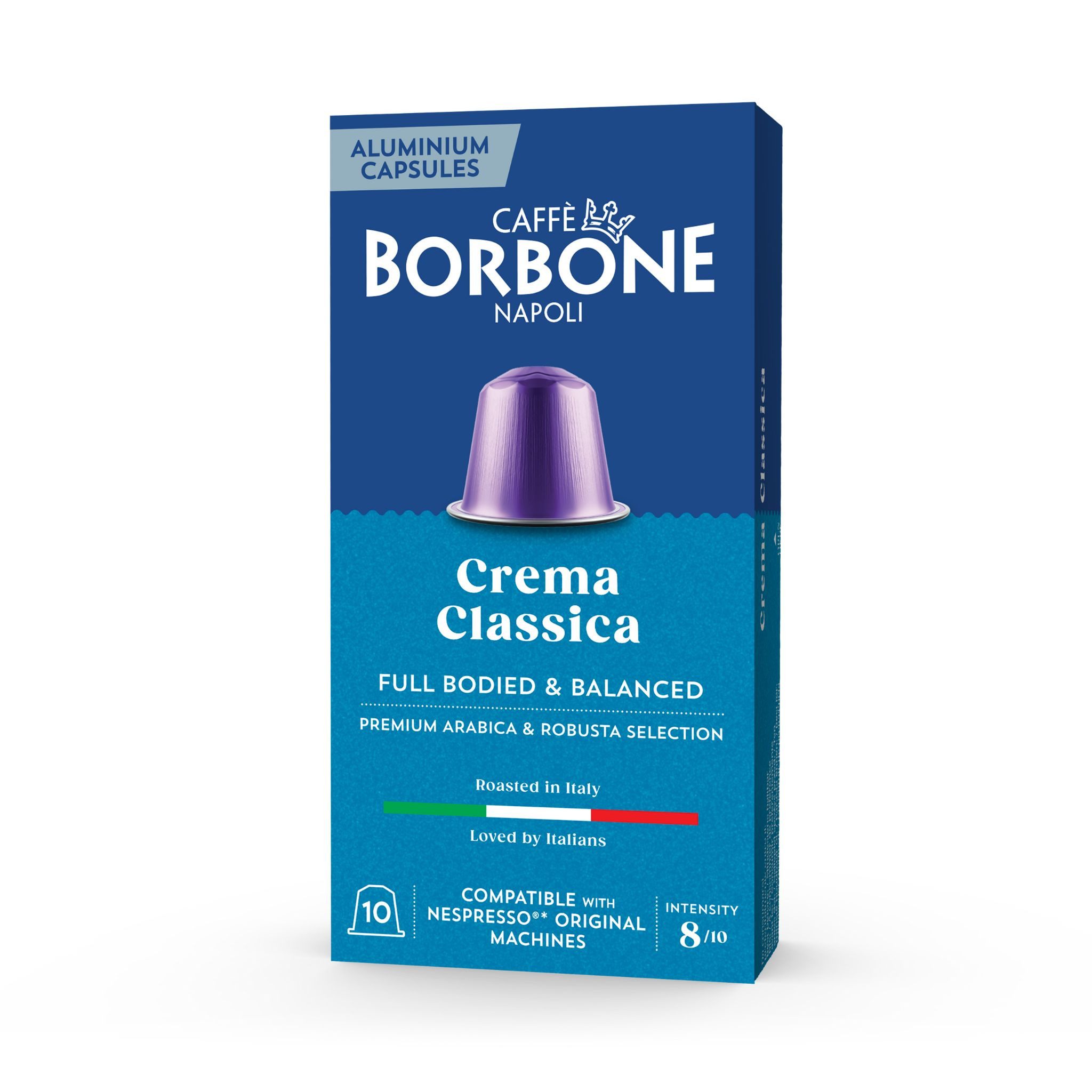 Caffè Borbone Kaffee Caffè Borbone Selection Crema Classica – 100 Aluminium-Kapseln, (10x10 Kapseln, Intensität 8/10, Ideal für 30-60ml, Vollmundig & ausgewogen)