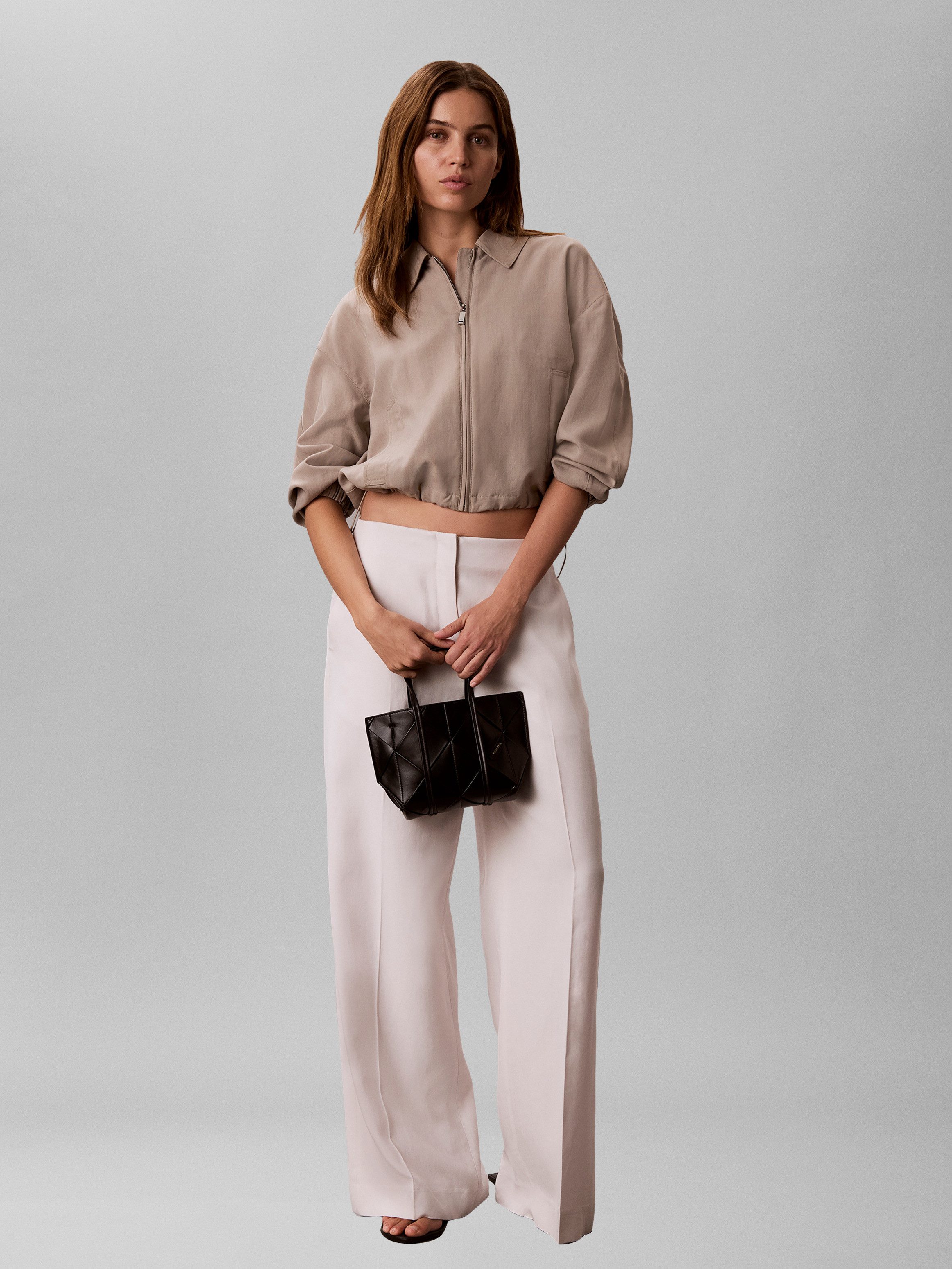 Calvin Klein Tragetasche WOVEN MINI TOTE CROSSBODY (2-tlg), kleine Damen Handtasche, Umhängetasche, Schultertasche