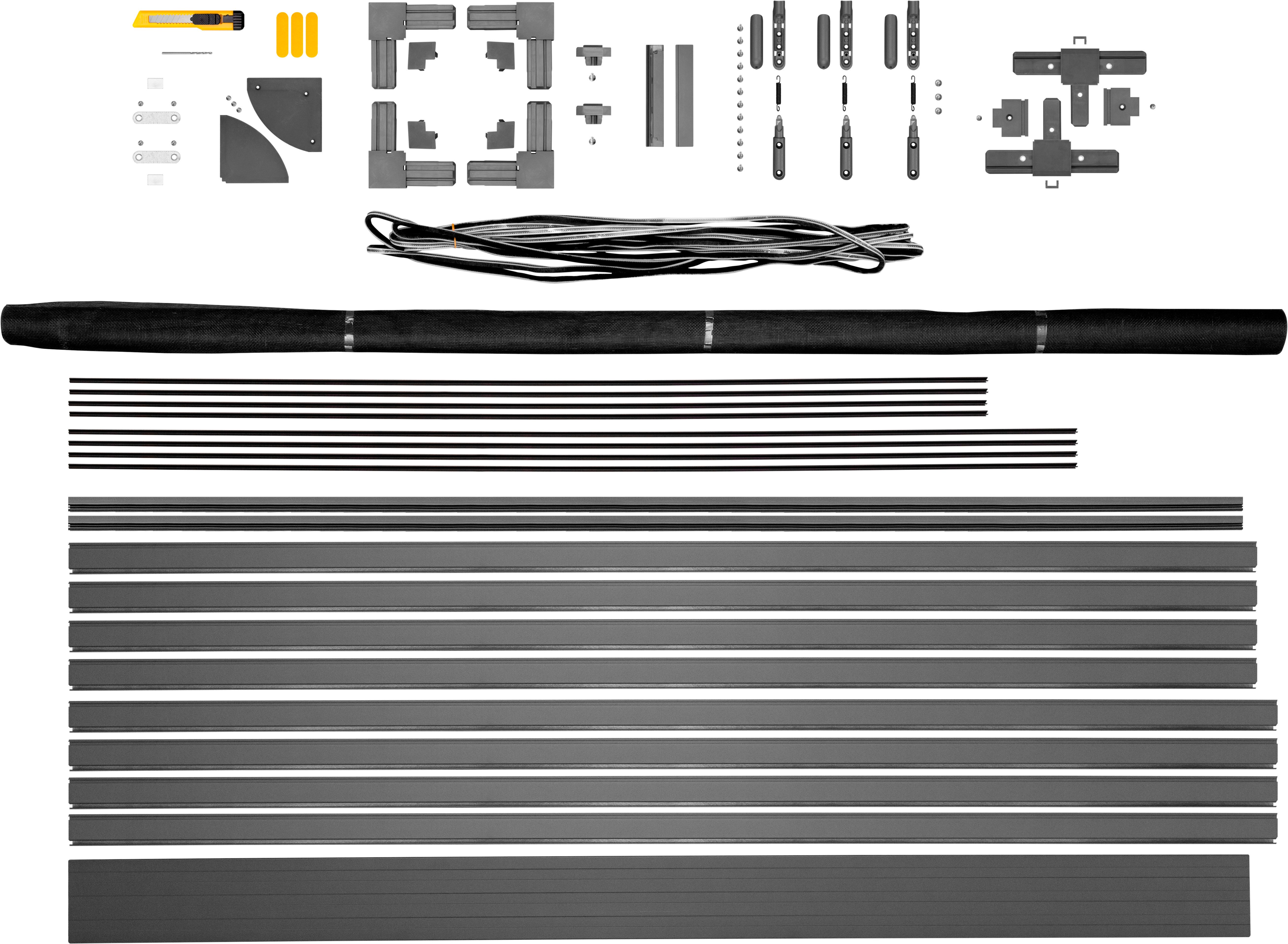 SCHELLENBERG Insektenschutz-Tür Premium, Fliegengitter für Balkontüren und Terrassentüren, (Set, 1-St), mit Aluminiumrahmen, 100 x 215 cm, anthrazit und weiß