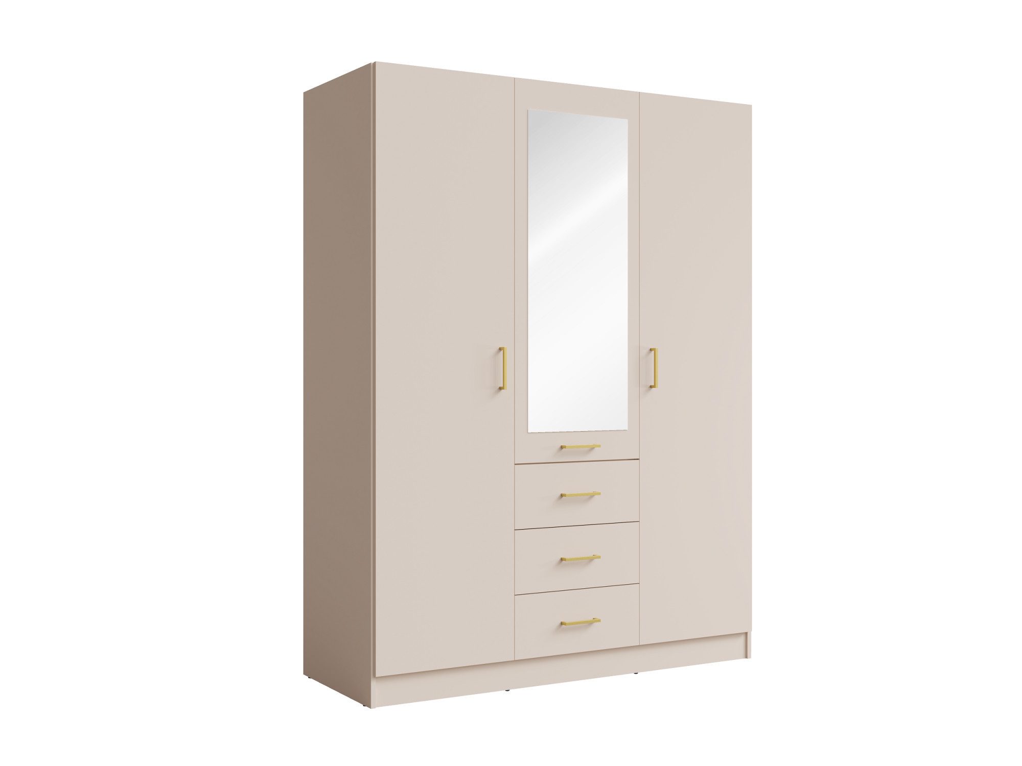 OTTO home Kleiderschrank Kleiderschrank mit 3 Türen, goldenen Griffen, Maße B/H/T 150/200/58 cm – Bild 2 von 5