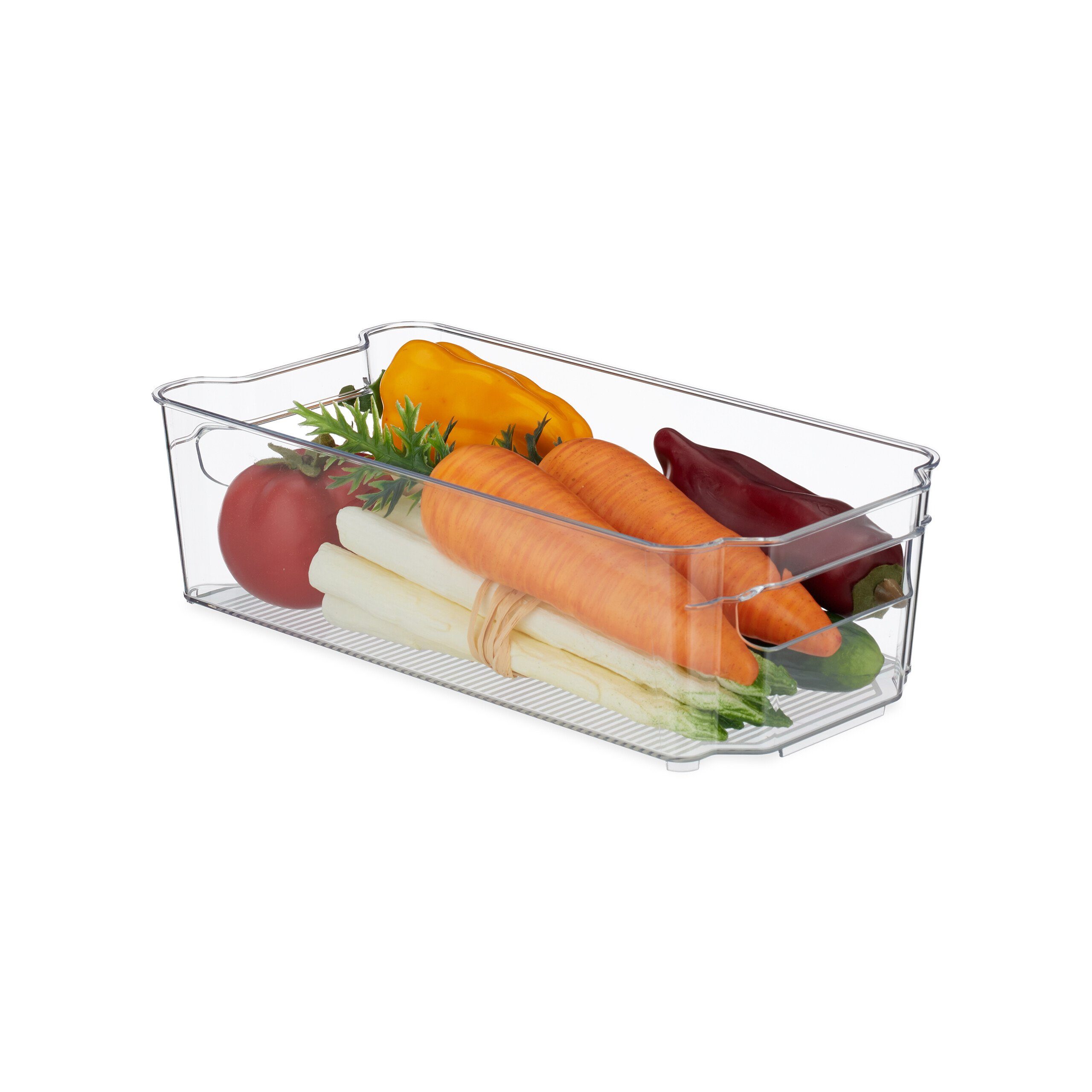 Kunststoff Frischhaltedose Griffen, mit Kühlschrank relaxdays Organizer