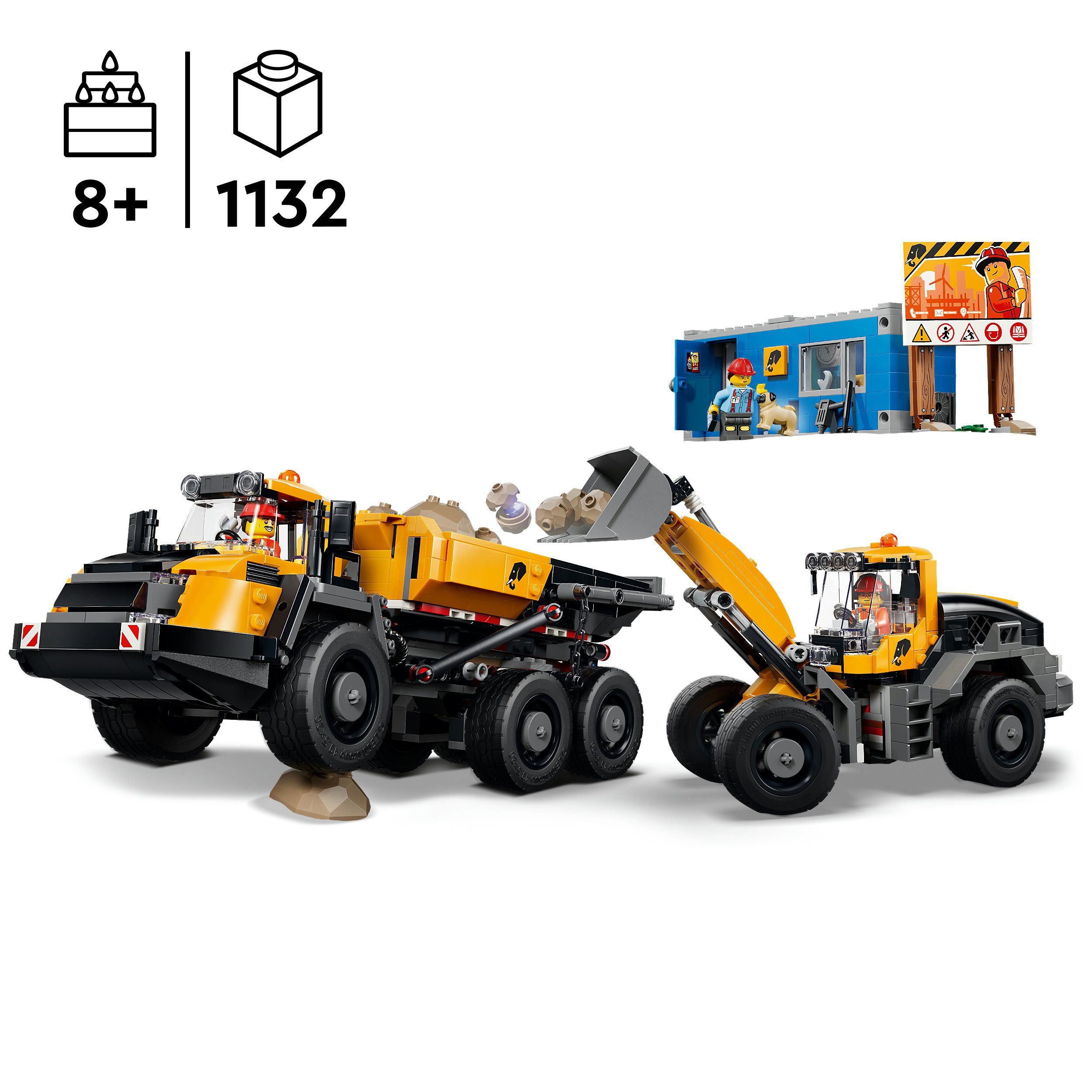 LEGO® Kipplaster und Schaufellader (60494), LEGO City Konstruktionsspielsteine, (1132 St), Made in Europe