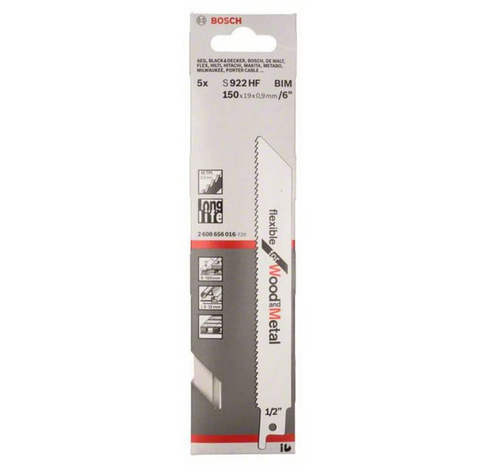 Thumbnail - BOSCH Säbelsägeblatt Säbelsägeblatt S 922 HF, Flexible for Wood and