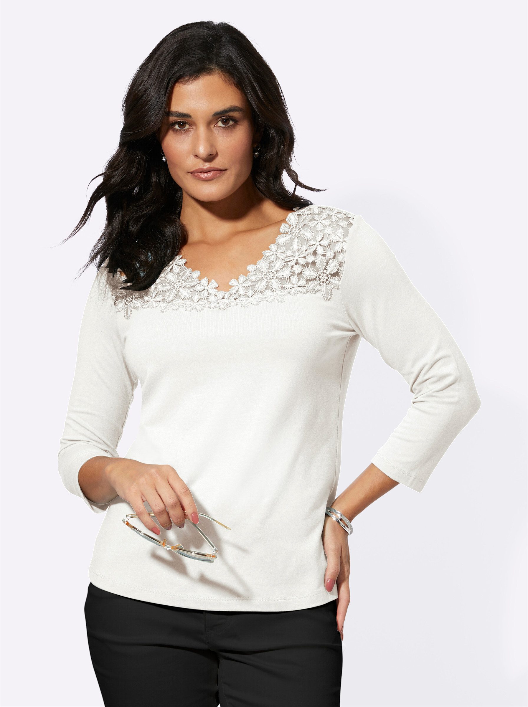 creation L T-Shirt Modal-Mix-Shirt Kurzarm